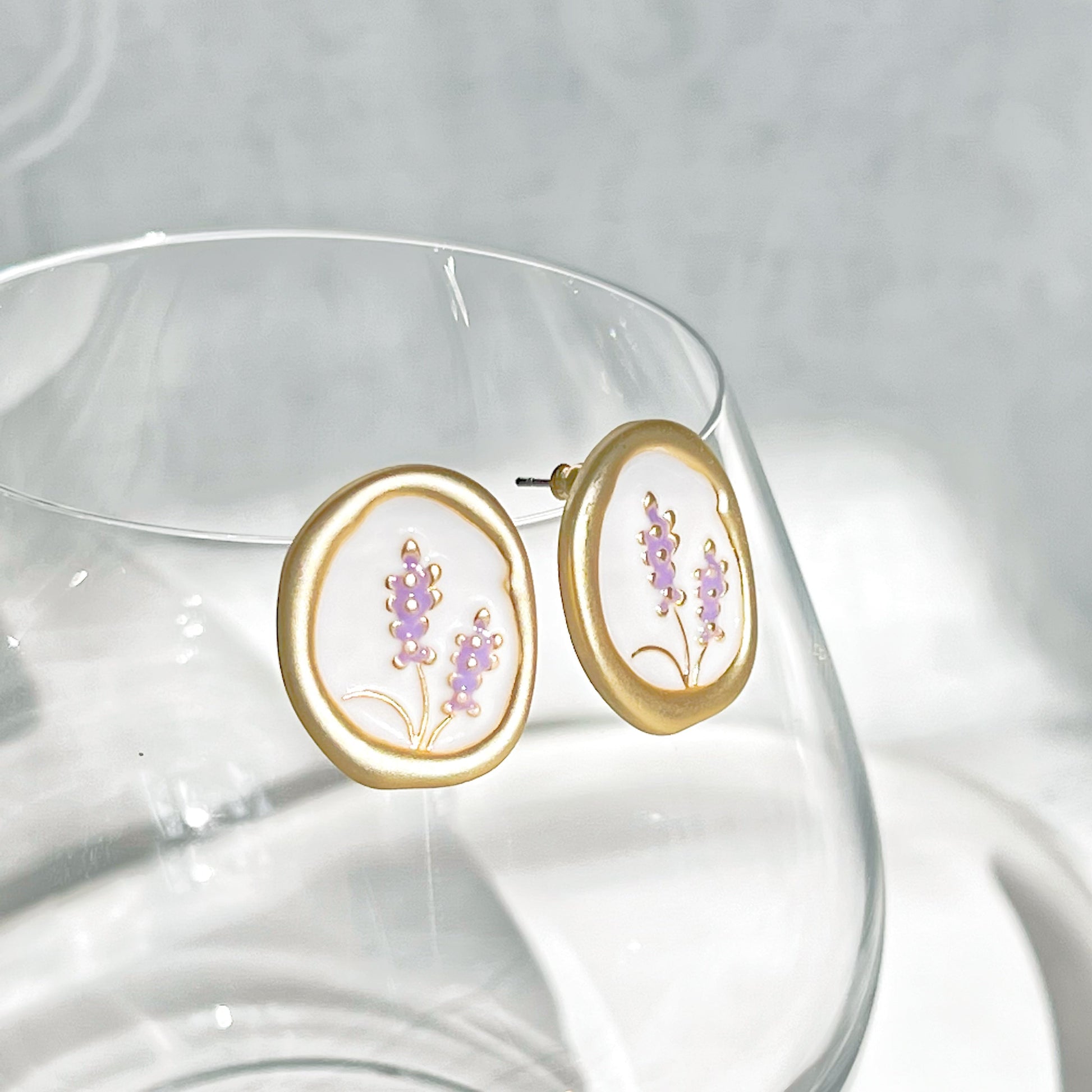 Lavender Flower Earrings-Ninaouity