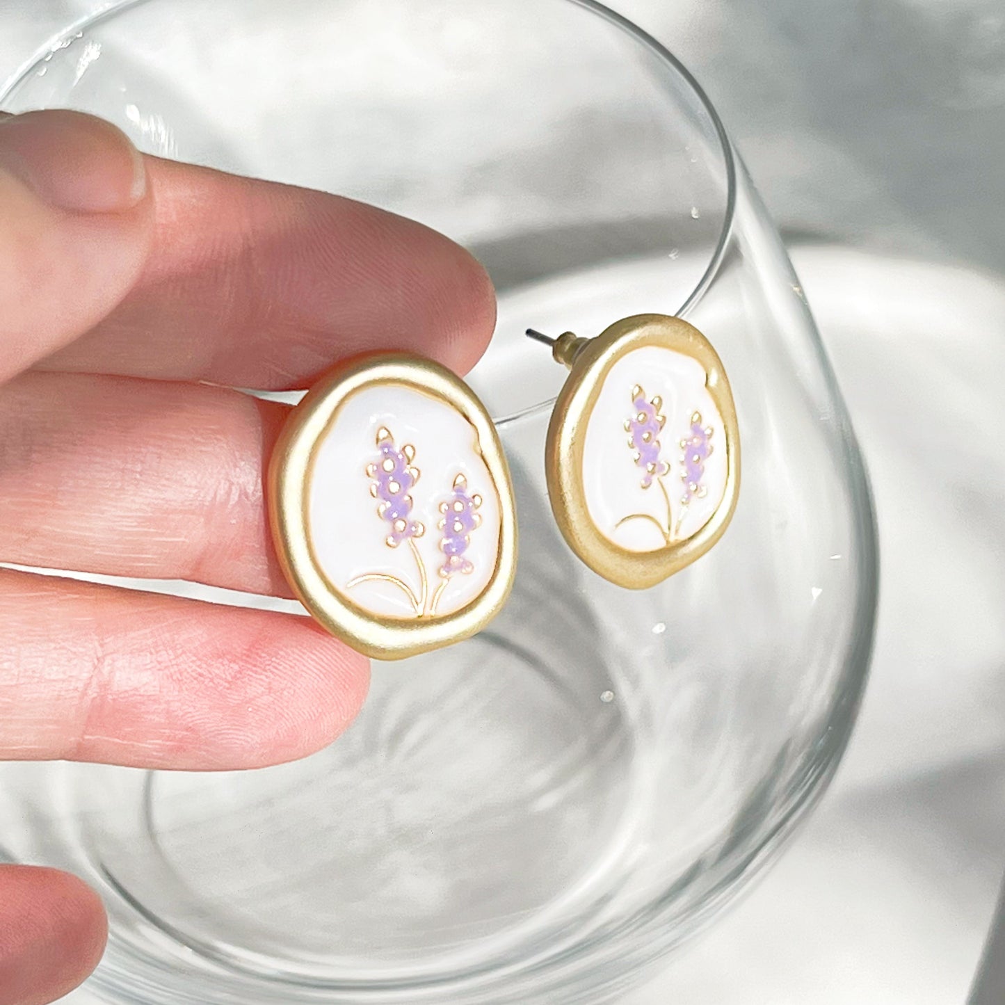 Lavender Flower Earrings-Ninaouity