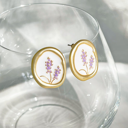 Lavender Flower Earrings-Ninaouity