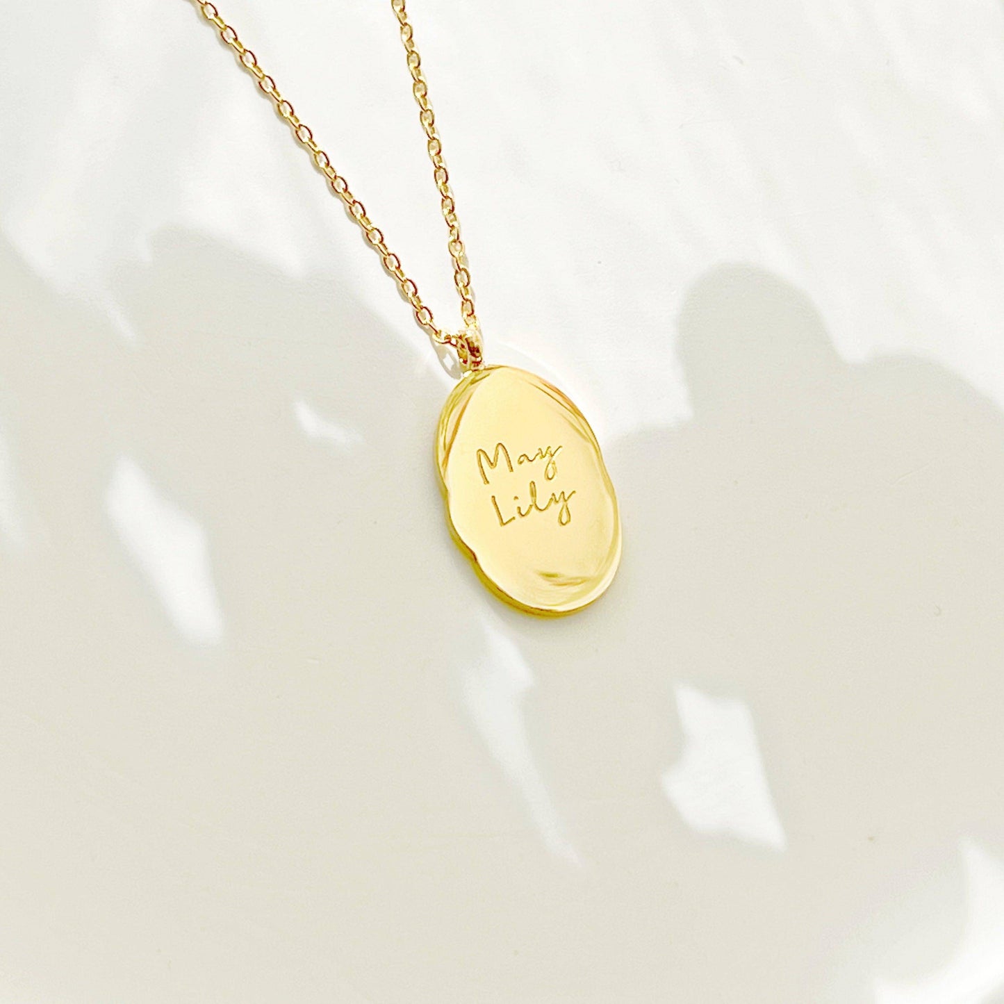 Personalised Necklace Gold Lily Flower Necklace Lily Pendant