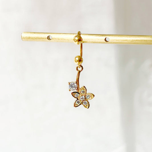 Little Flower Drop Ear Cuff - No Piercing Earring-Ninaouity