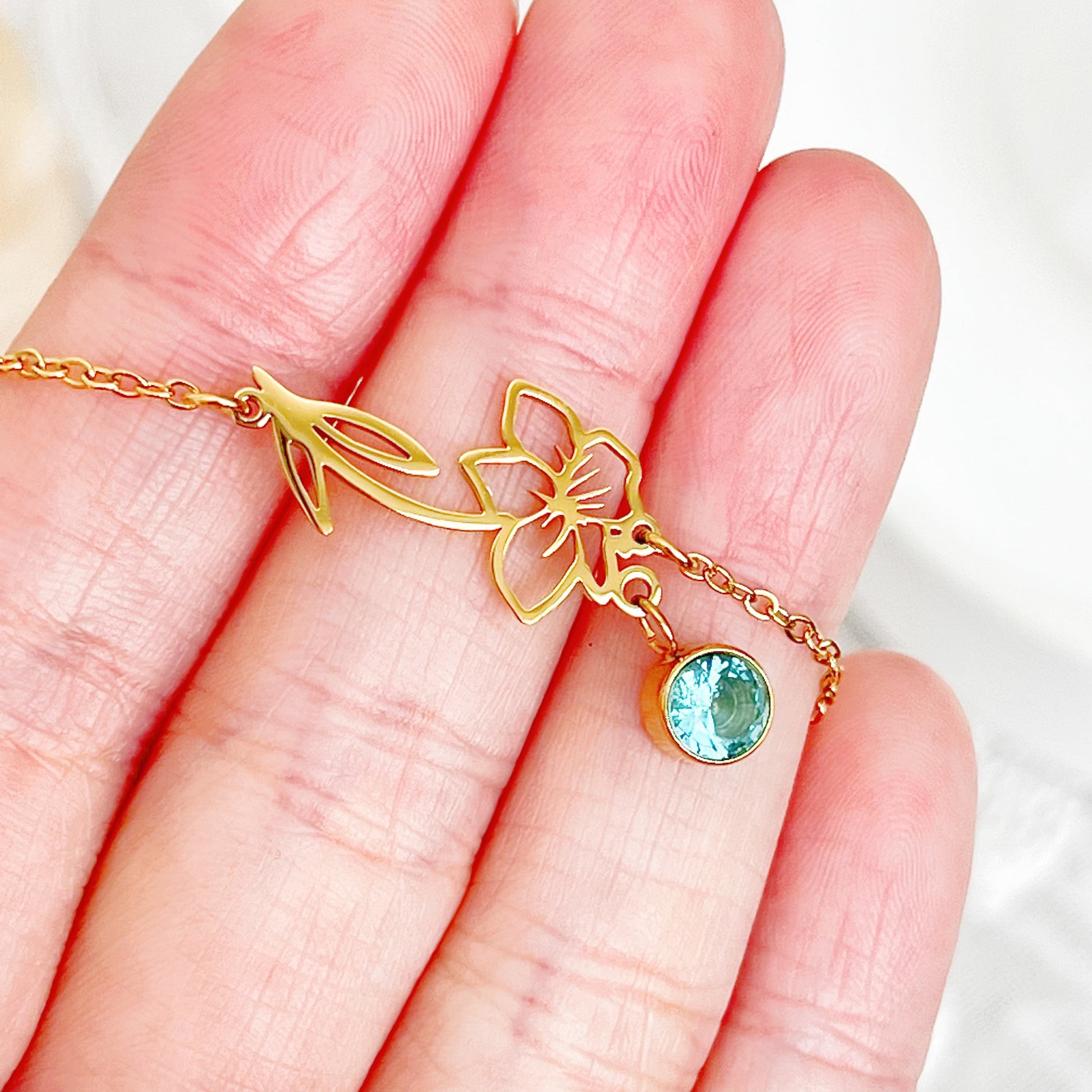 March Birth Flower Daffodil Bracelet-Ninaouity