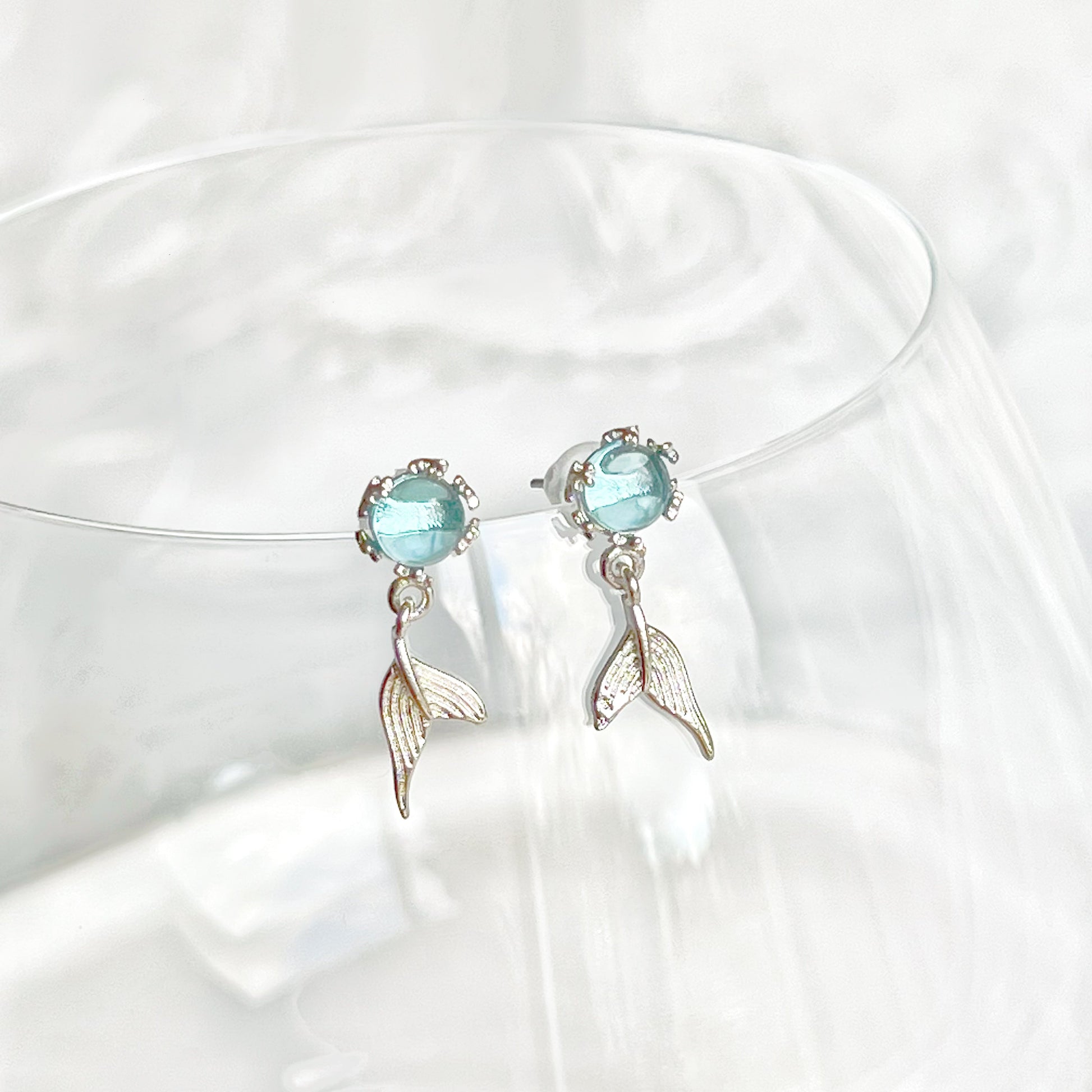 Mermaid Tail Sterling Silver Earrings-Ninaouity