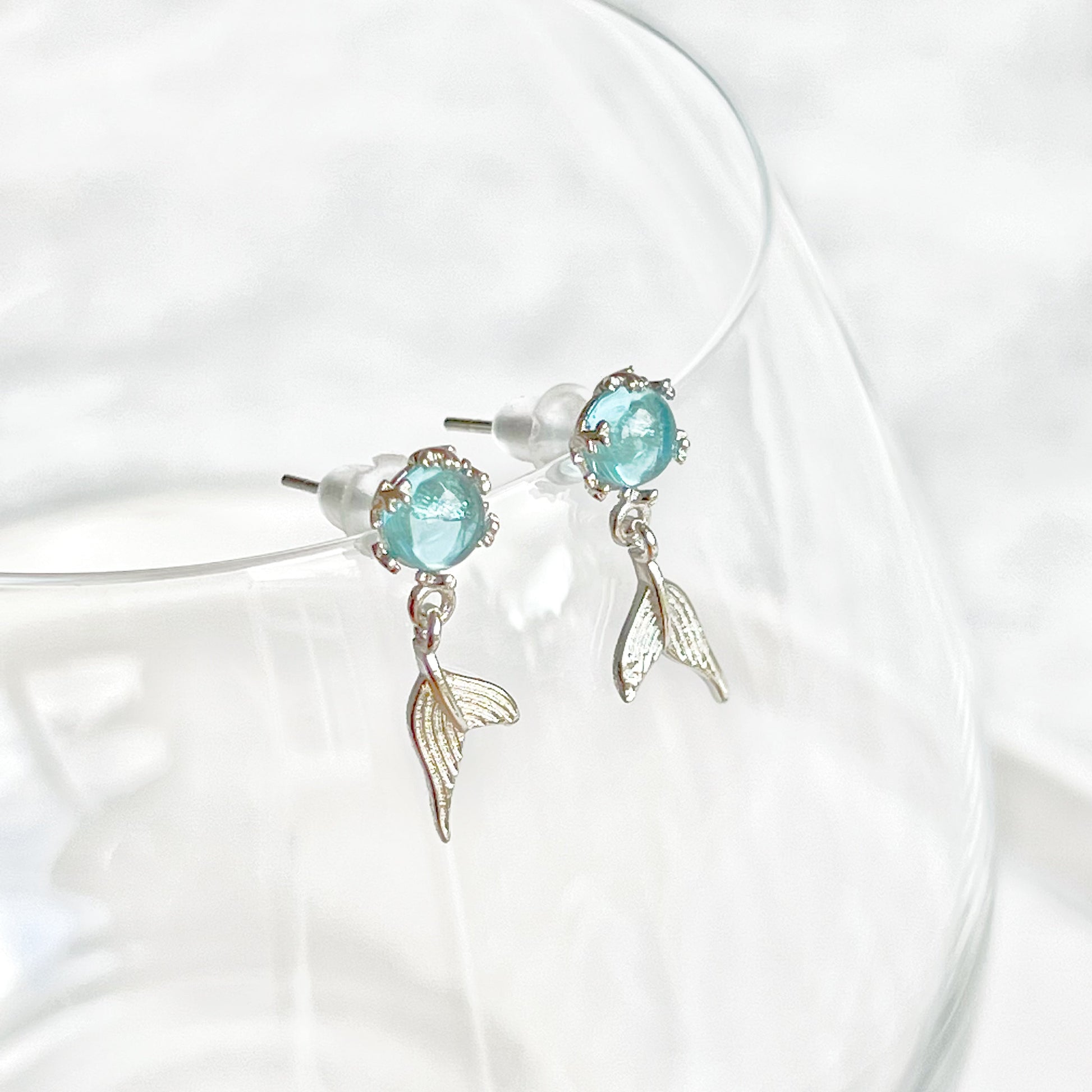 Mermaid Tail Sterling Silver Earrings-Ninaouity