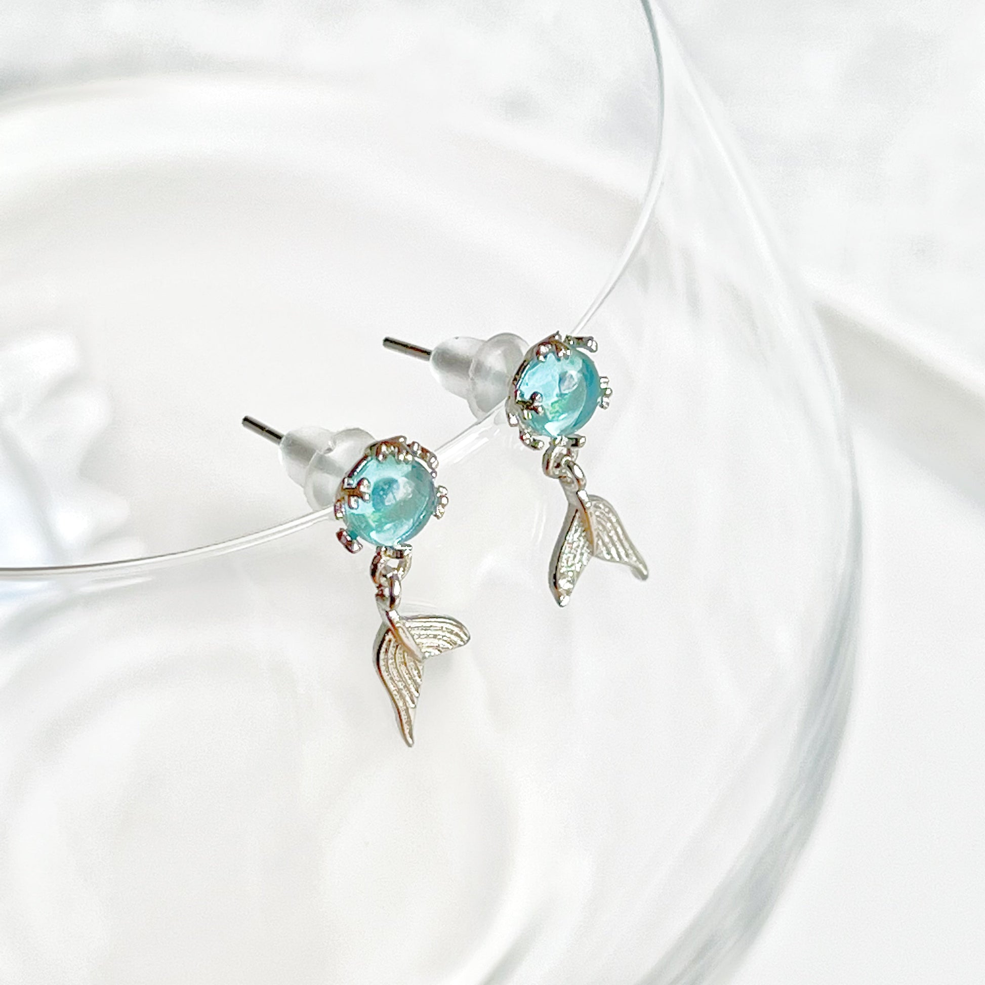 Mermaid Tail Sterling Silver Earrings-Ninaouity