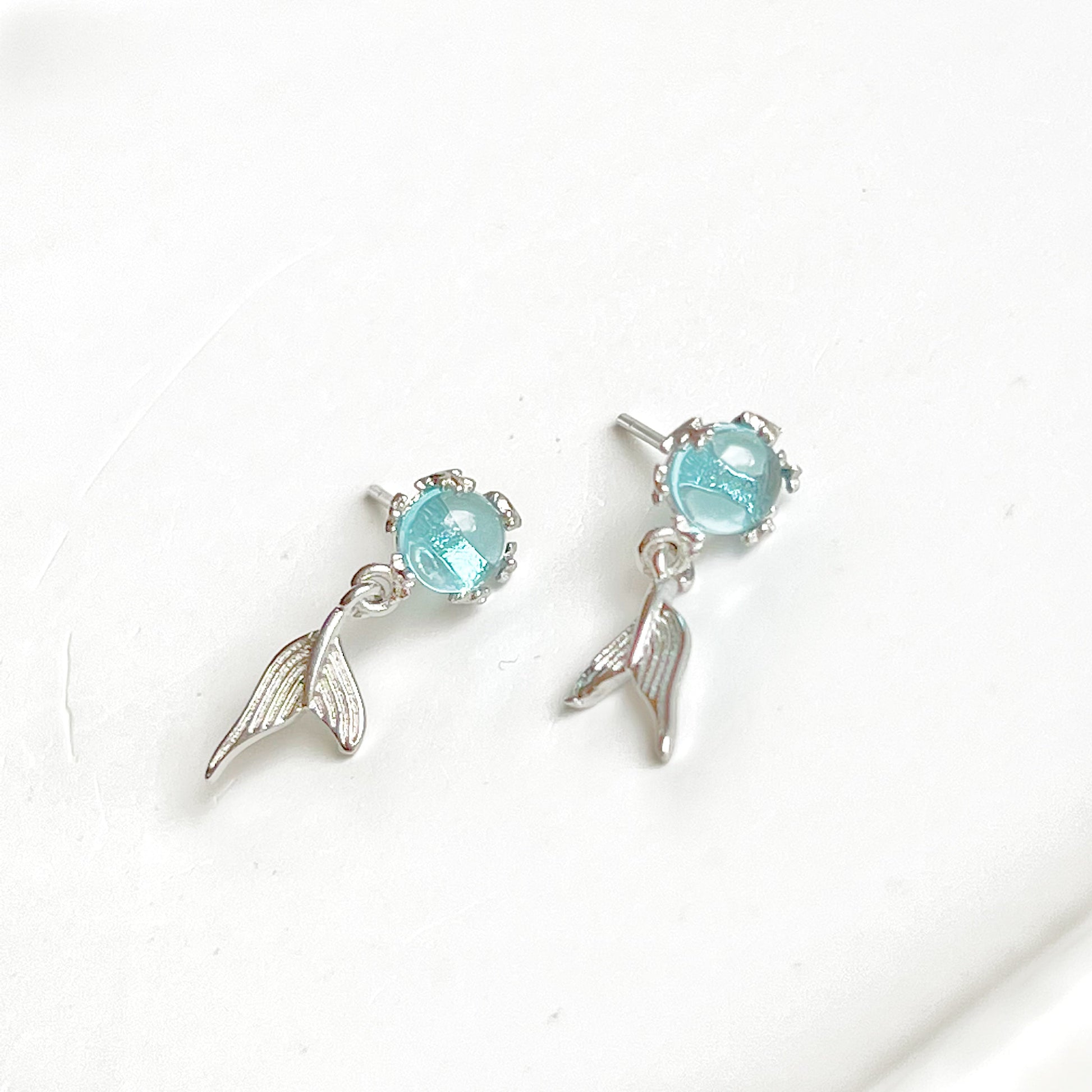 Mermaid Tail Sterling Silver Earrings-Ninaouity