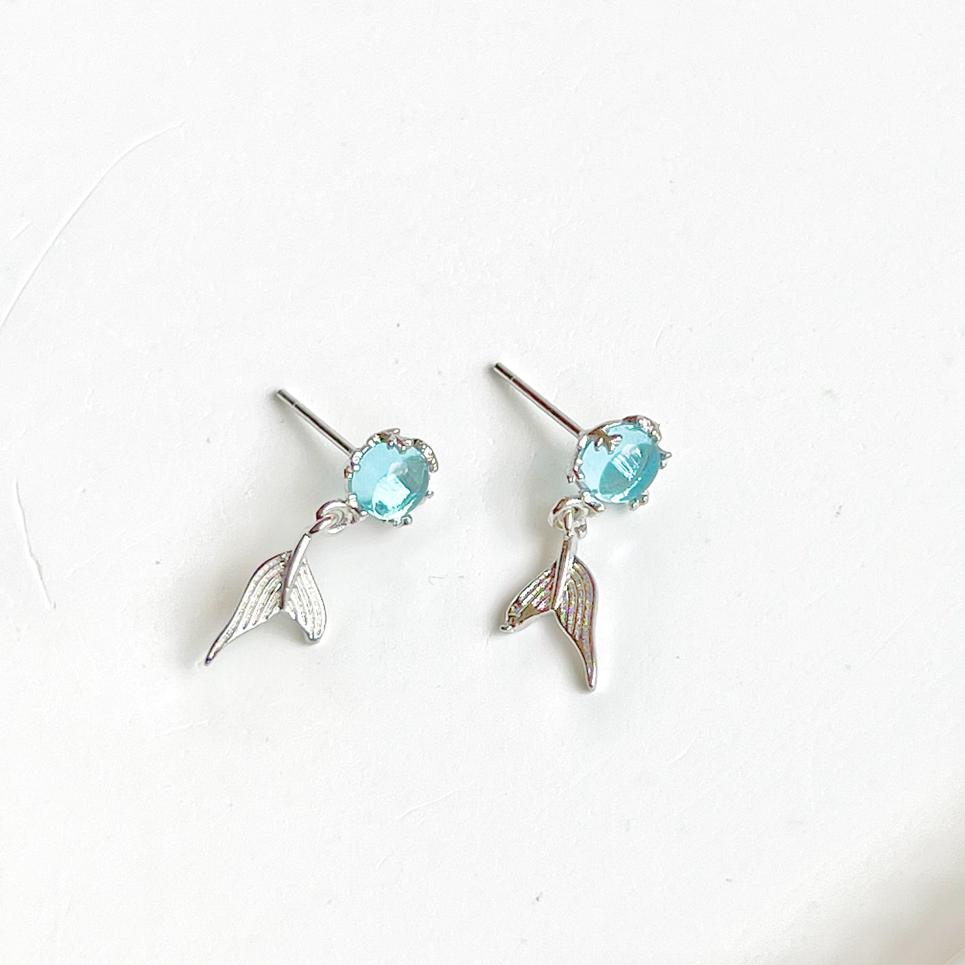 Mermaid Tail Sterling Silver Earrings-Ninaouity