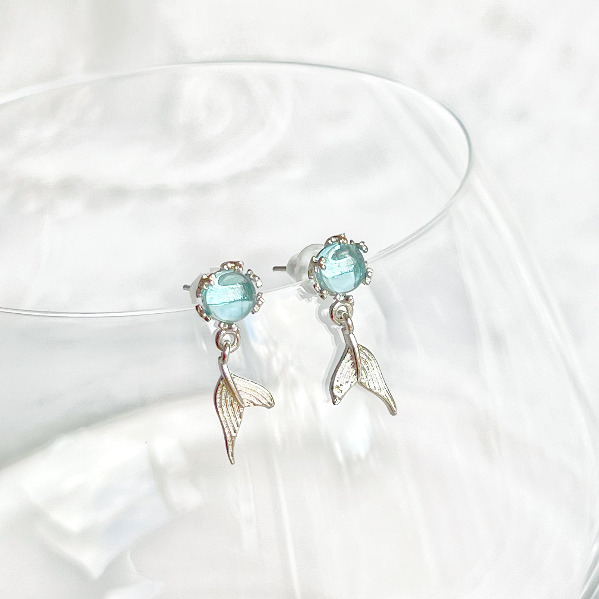 Mermaid Tail Sterling Silver Earrings-Ninaouity