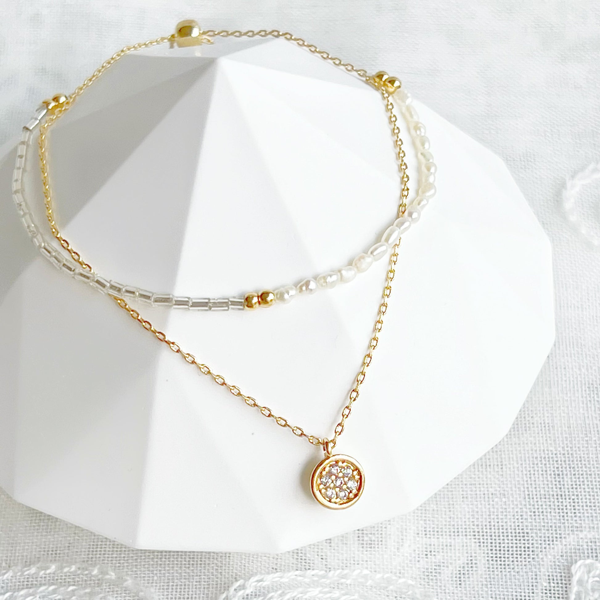 Mini Baroque Pearls Double Chain Bracelet-Ninaouity