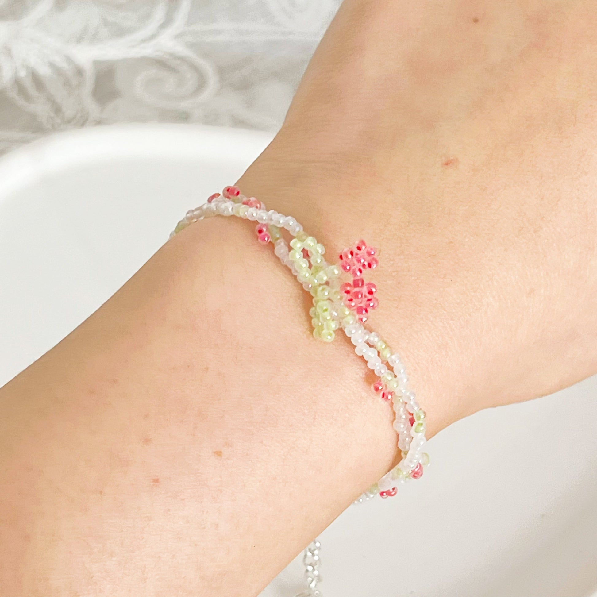 Mini Cherry Beaded Bracelet-Ninaouity