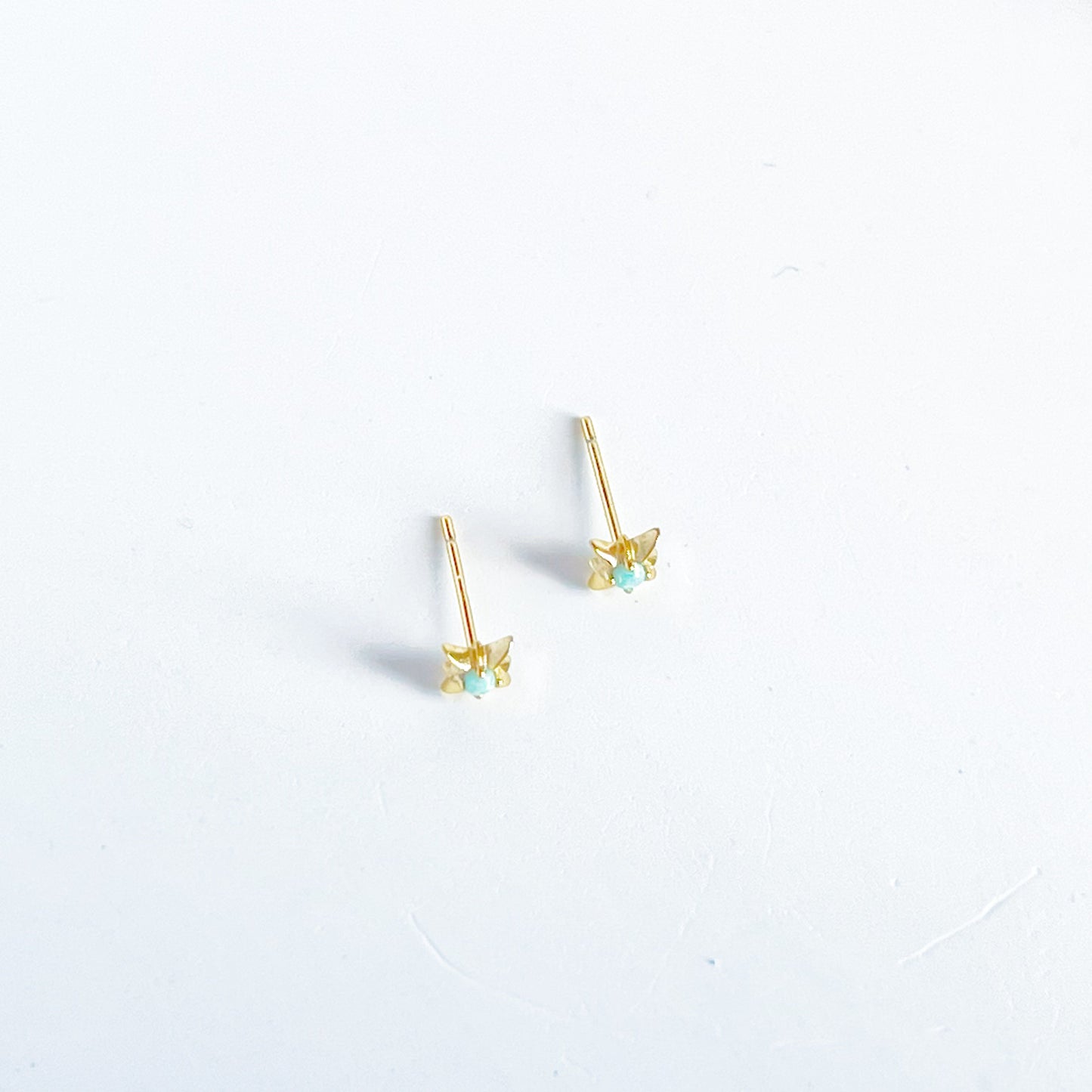 Mini Opal North Star Stud Earrings - October Birthstone-Ninaouity