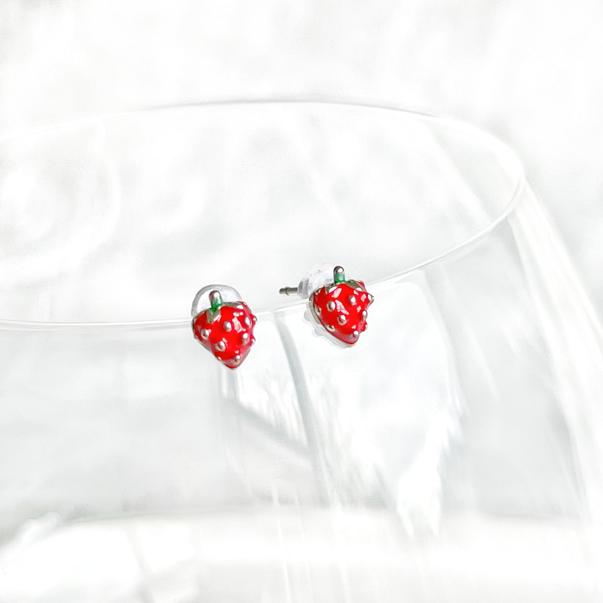 Mini Strawberry Stud Earrings-Ninaouity