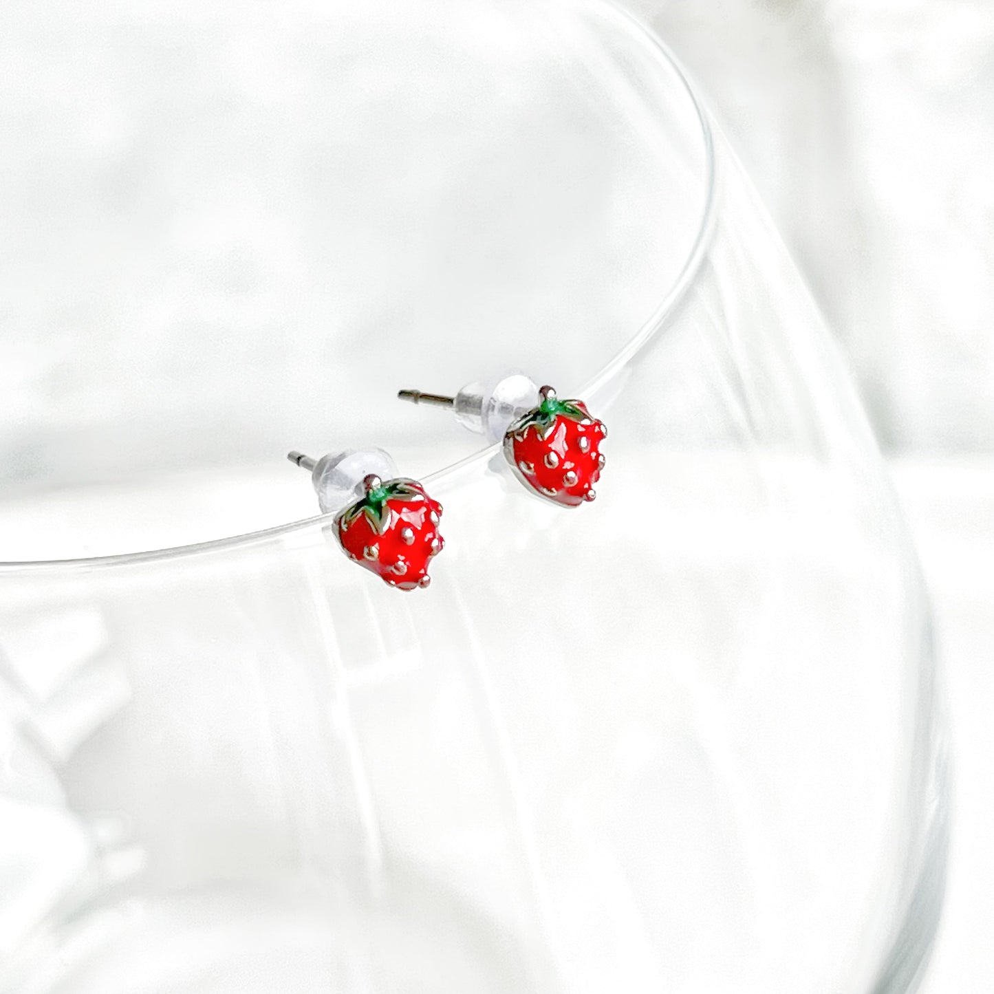 Mini Strawberry Stud Earrings-Ninaouity