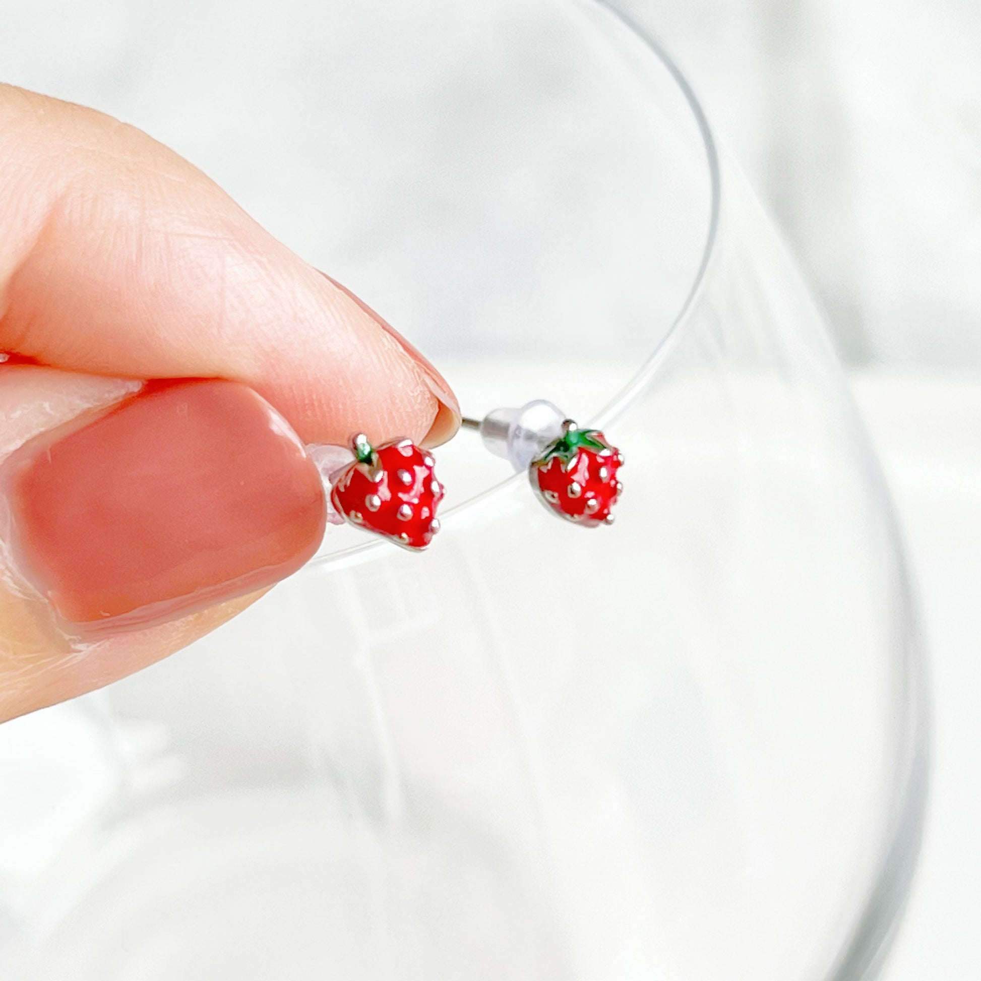 Mini Strawberry Stud Earrings-Ninaouity