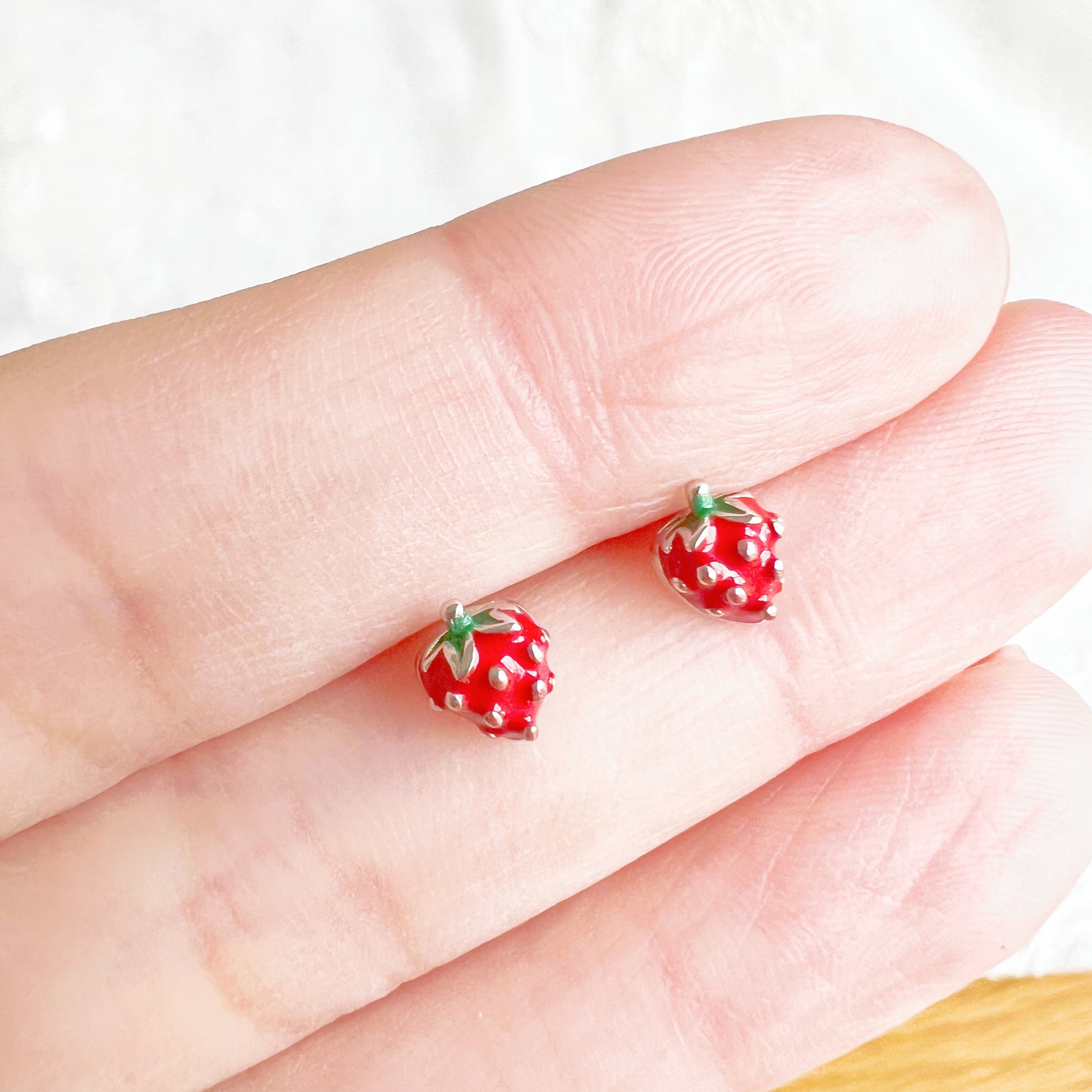 Mini Strawberry Stud Earrings-Ninaouity
