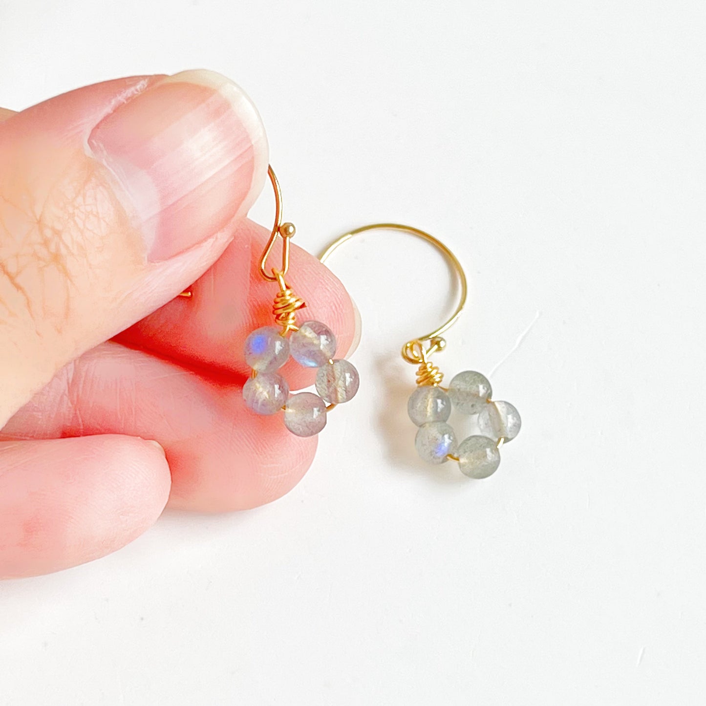 Moonstones into a Flower Earrings June Birthstone Gift-Ninaouity