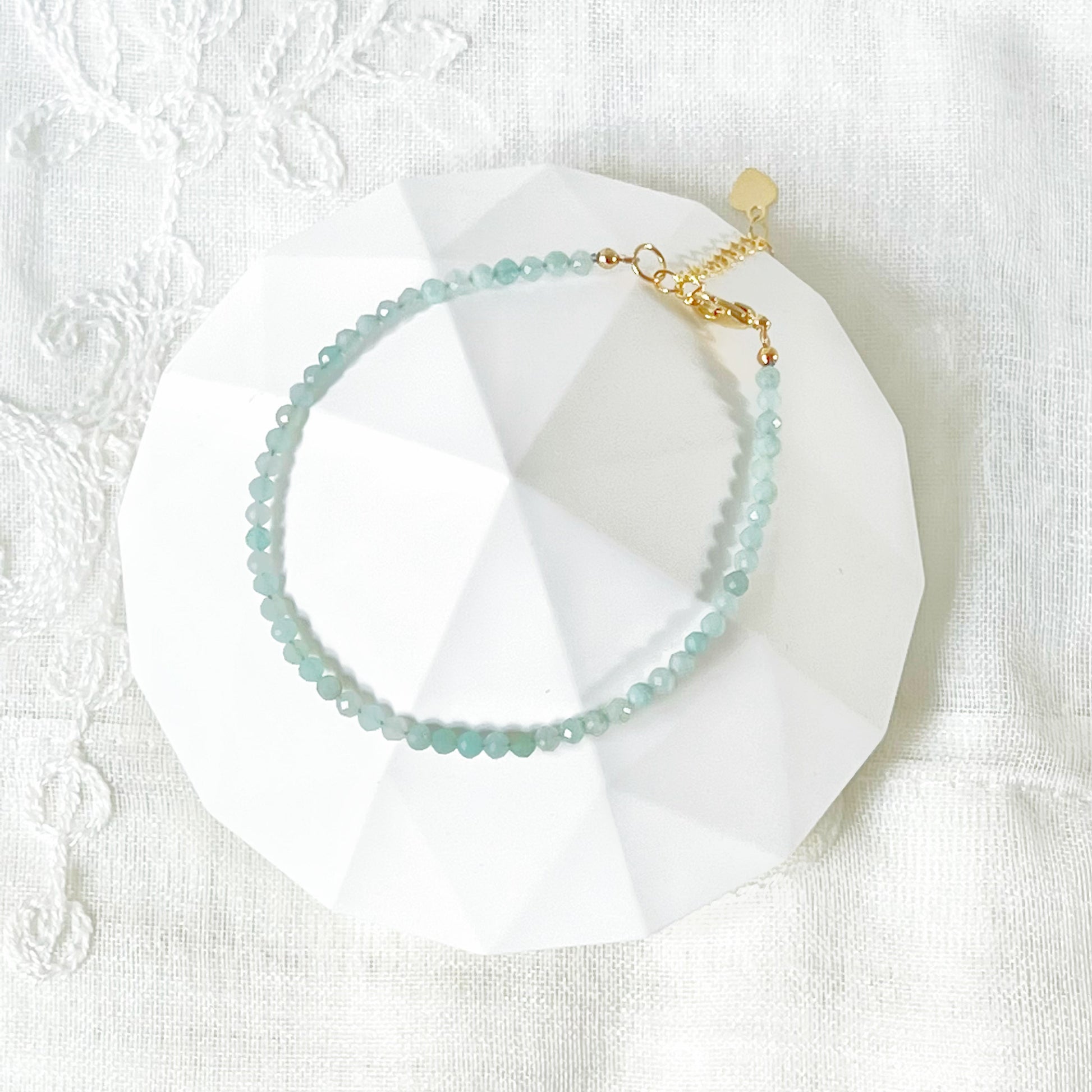 Natural Aquamarine Gemstone Beaded Bracelet-Ninaouity
