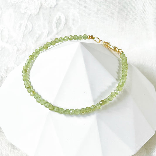 Natural Green Peridot Beaded Bracelet-Ninaouity