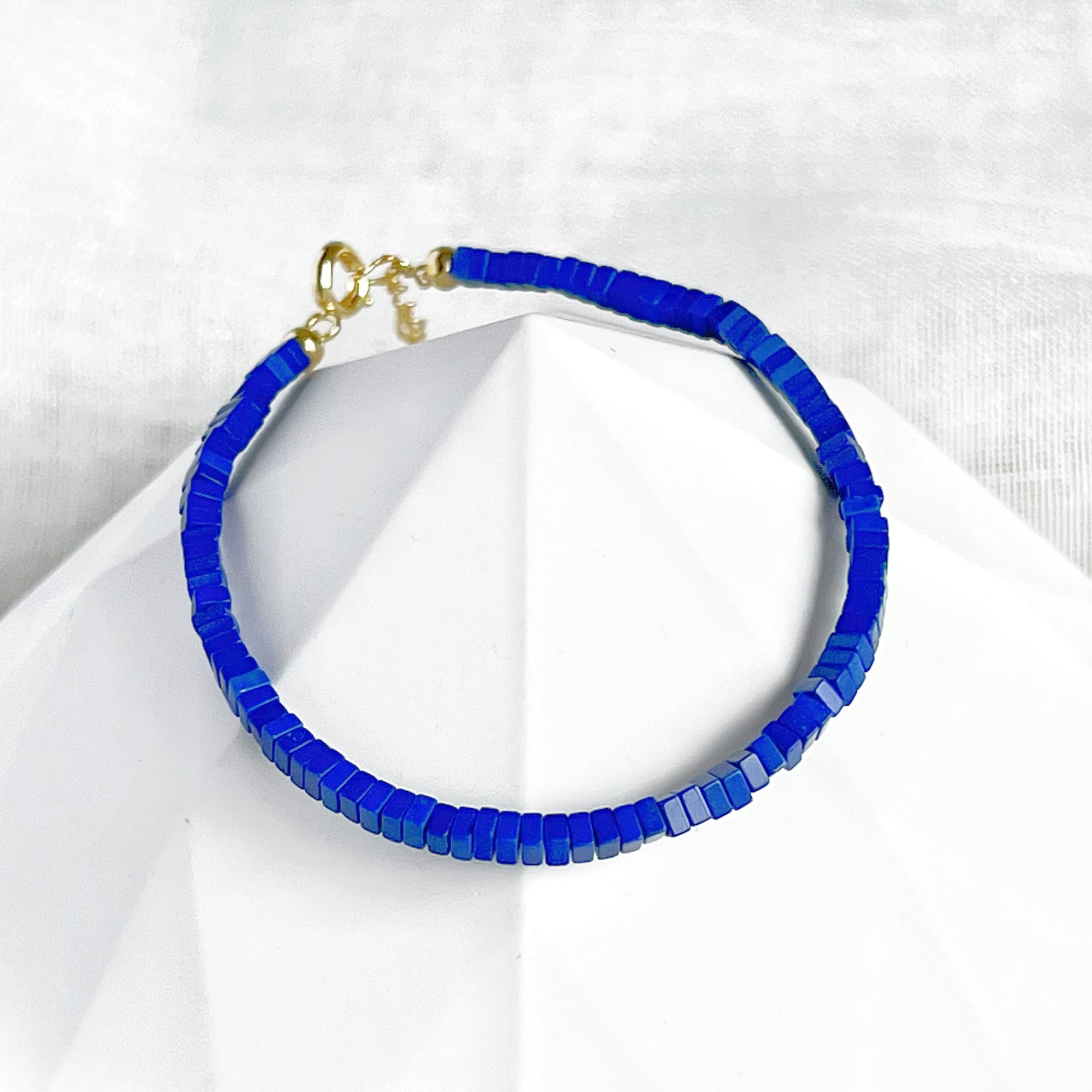 Natural Lapis lazuli Square Beaded Bracelet-Ninaouity