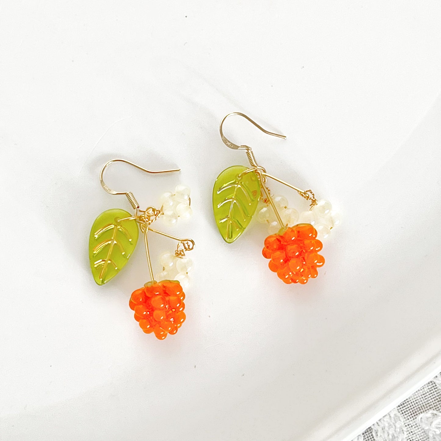 Orange Wild Berry Drop Earrings-Ninaouity
