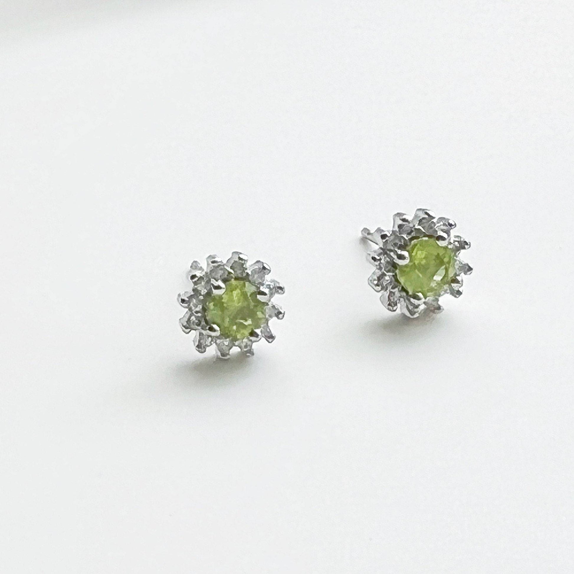 Peridot Earrings - Green Gemstone Studs - August Birthstone Gift-Ninaouity