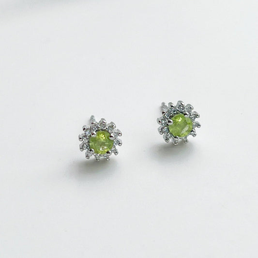 Peridot Earrings - Green Gemstone Studs - August Birthstone Gift-Ninaouity