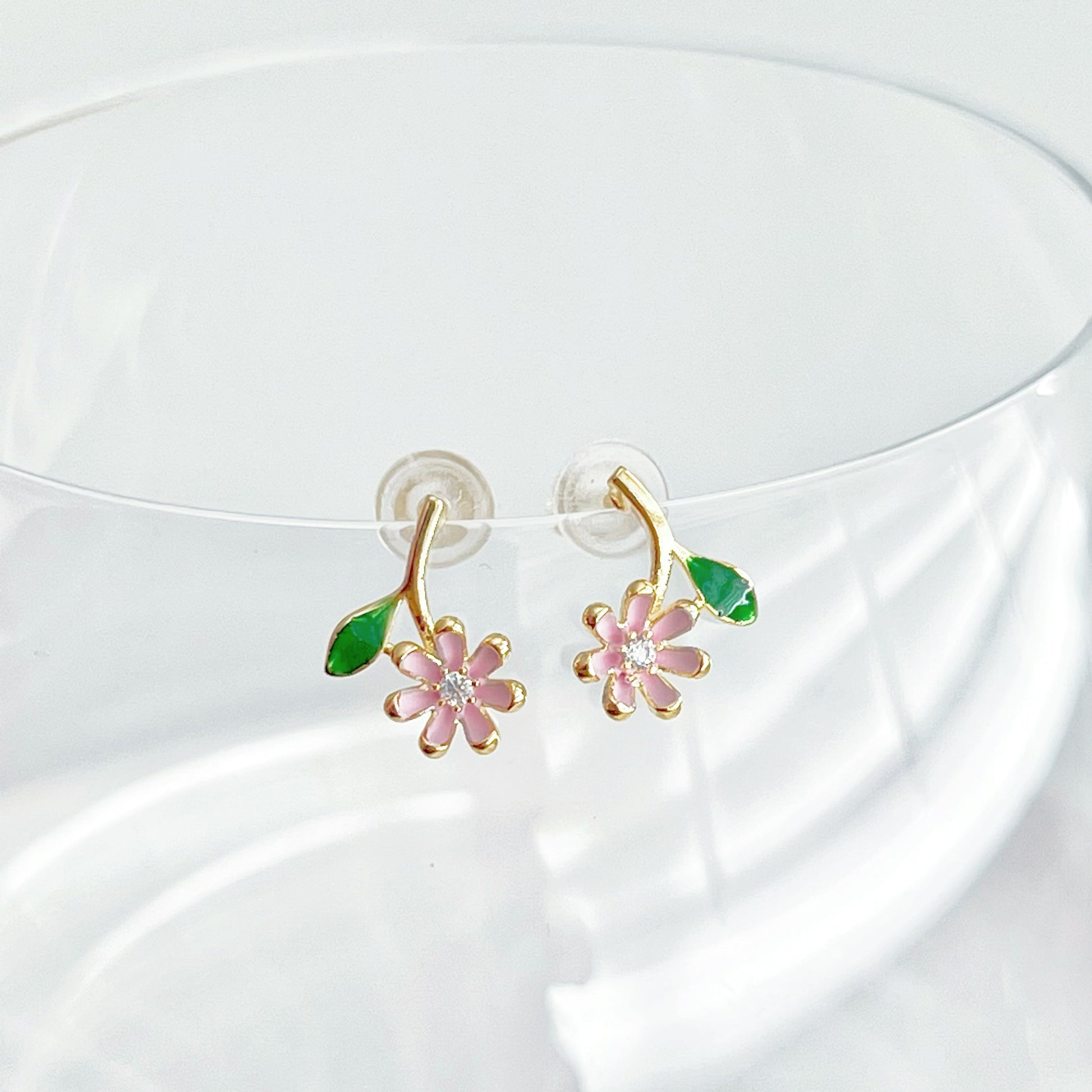 Pink Little Wildflower Earrings-Ninaouity