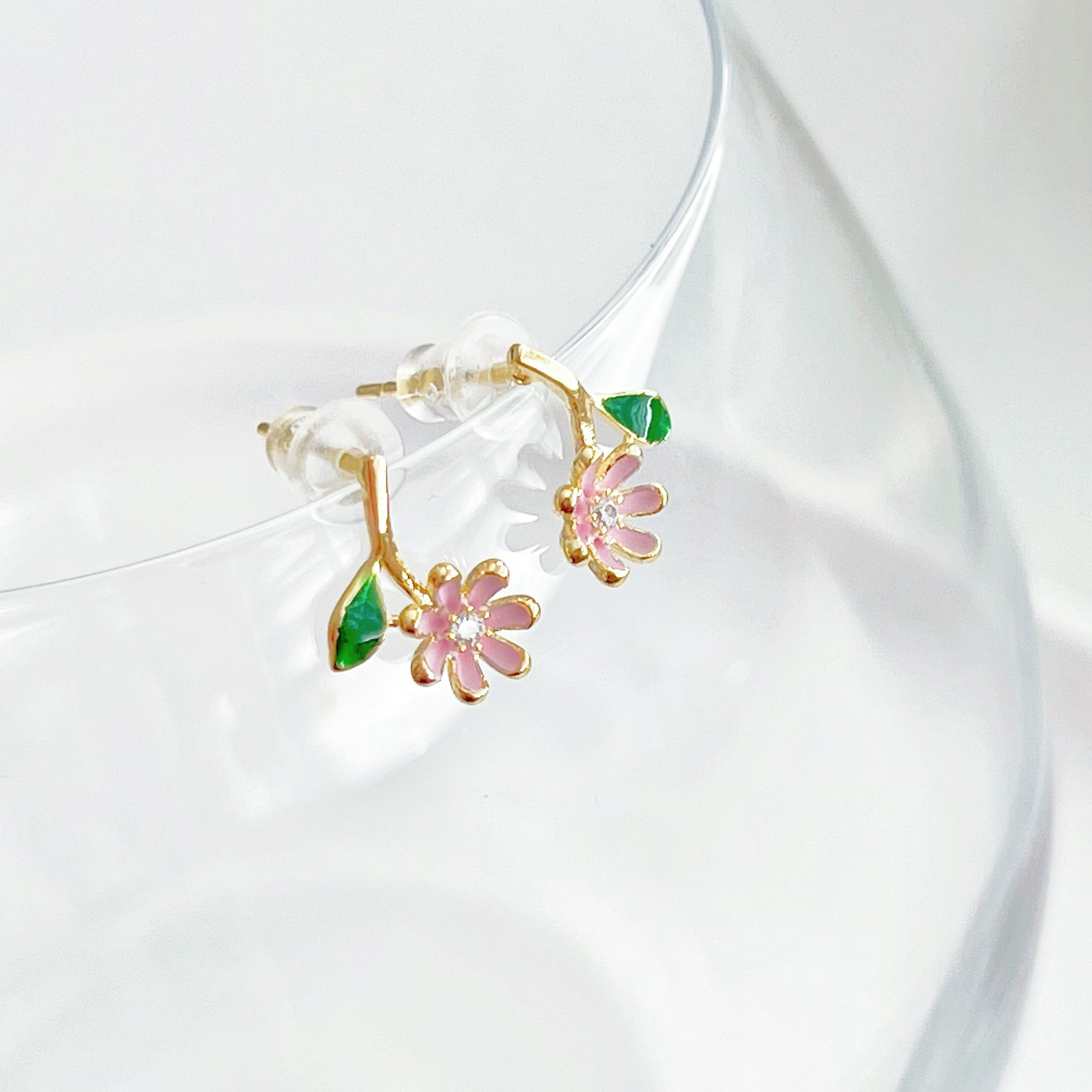 Pink Little Wildflower Earrings-Ninaouity