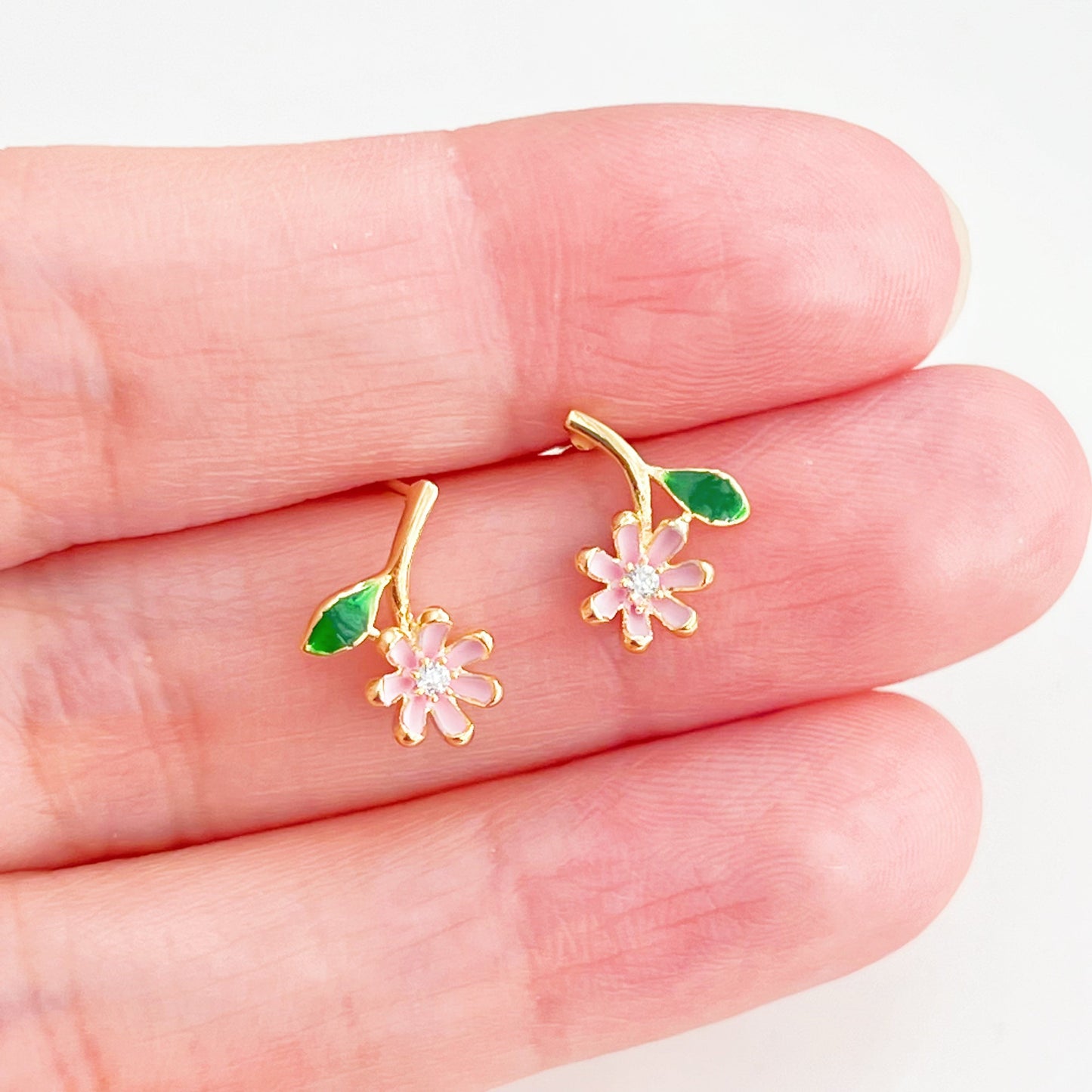 Pink Little Wildflower Earrings-Ninaouity