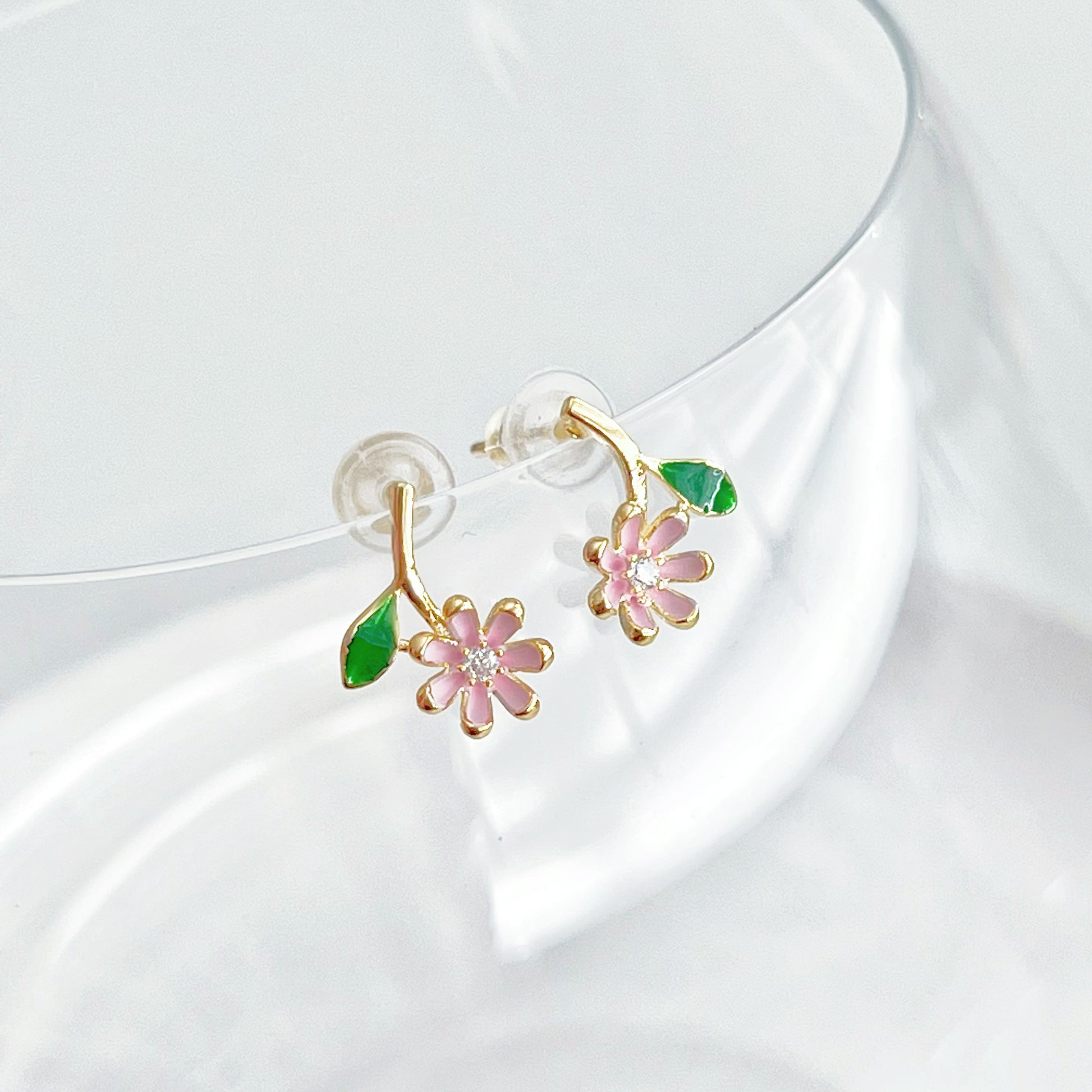 Pink Little Wildflower Earrings-Ninaouity