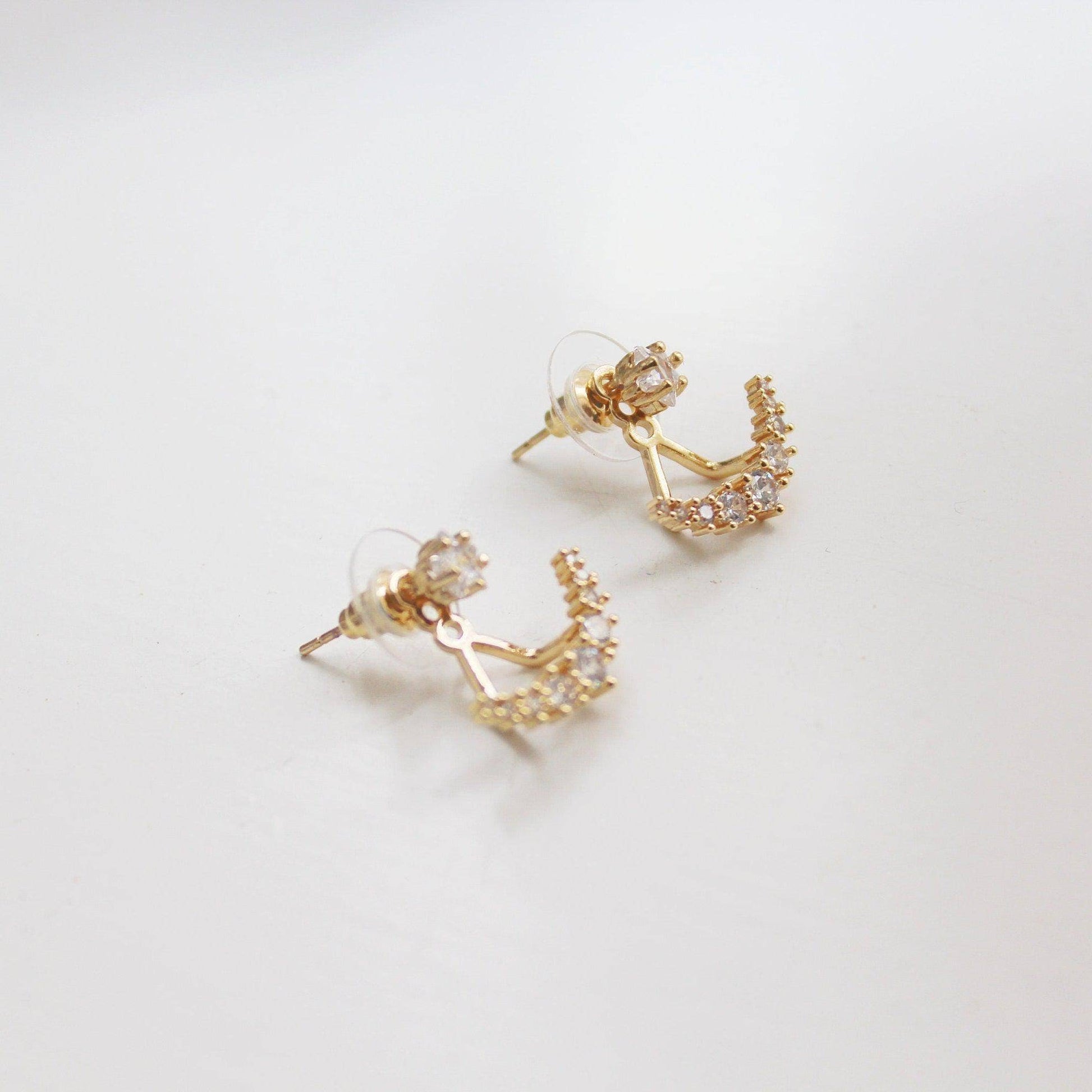 Pole Star Earrings - North Star Crystal Polaris Ear Jackets-Ninaouity