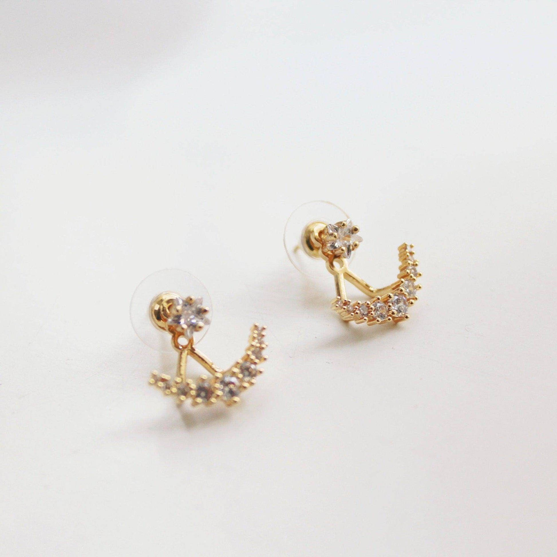 Pole Star Earrings - North Star Crystal Polaris Ear Jackets-Ninaouity