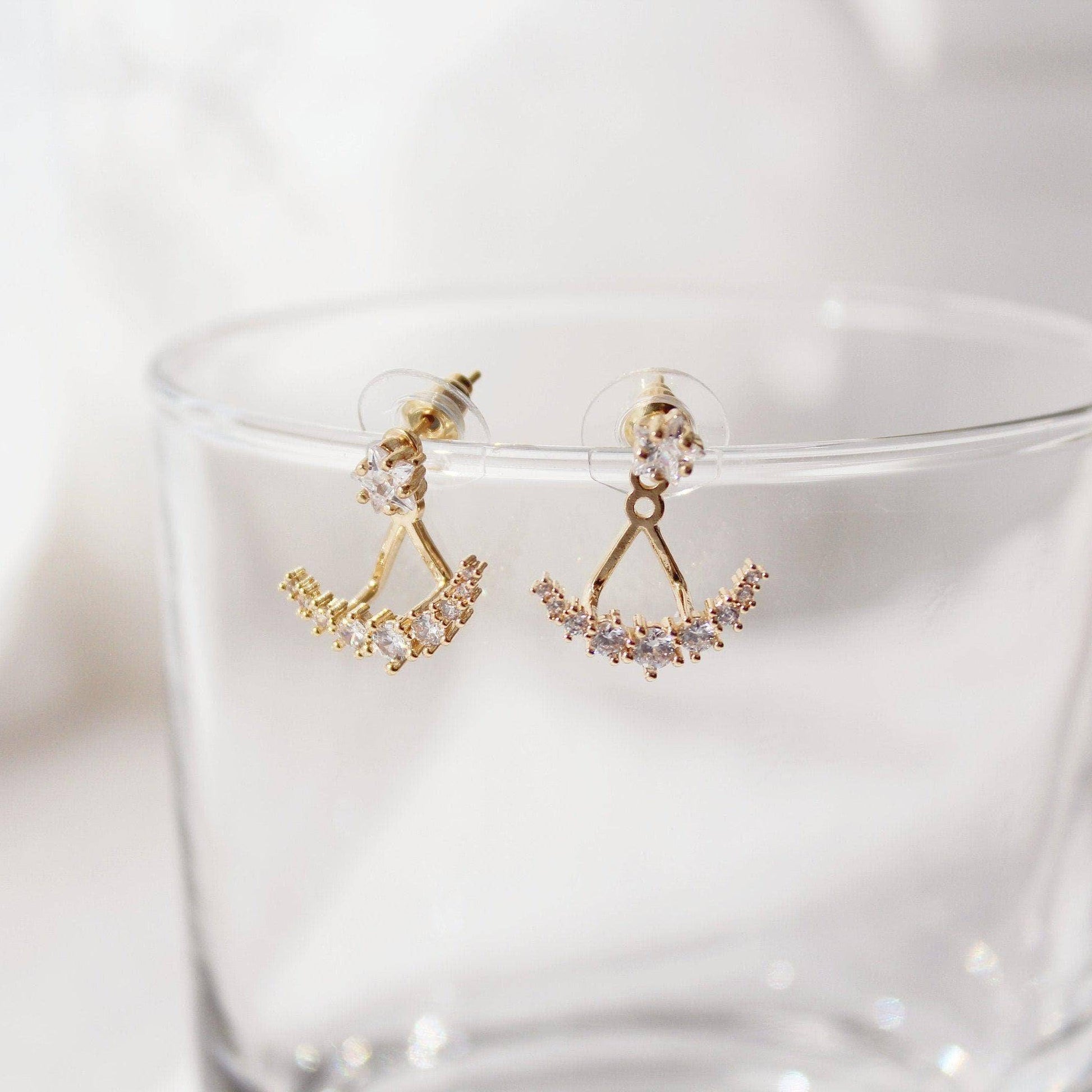 Pole Star Earrings - North Star Crystal Polaris Ear Jackets-Ninaouity