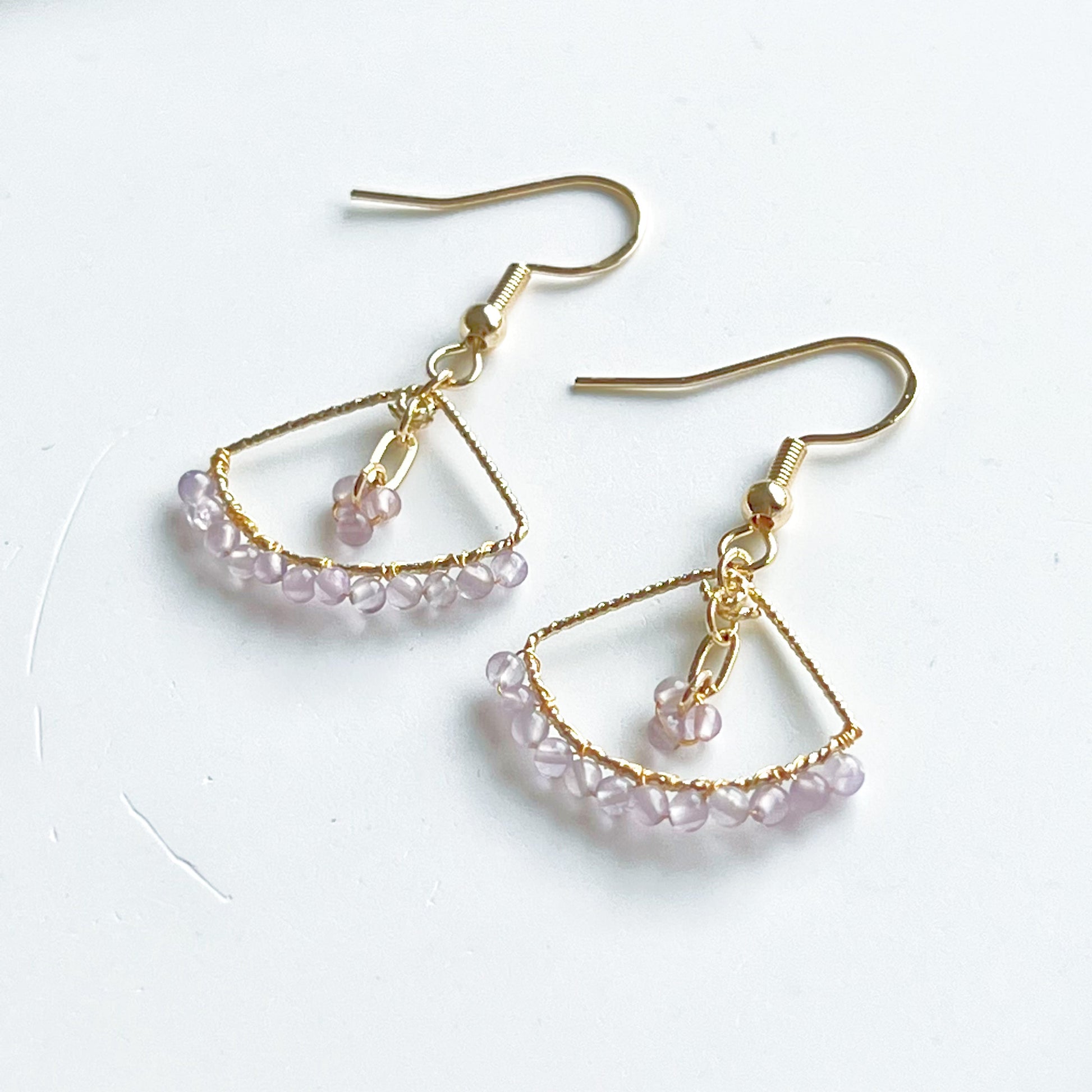 Purple Amethyst Mini Beads Earrings-Ninaouity