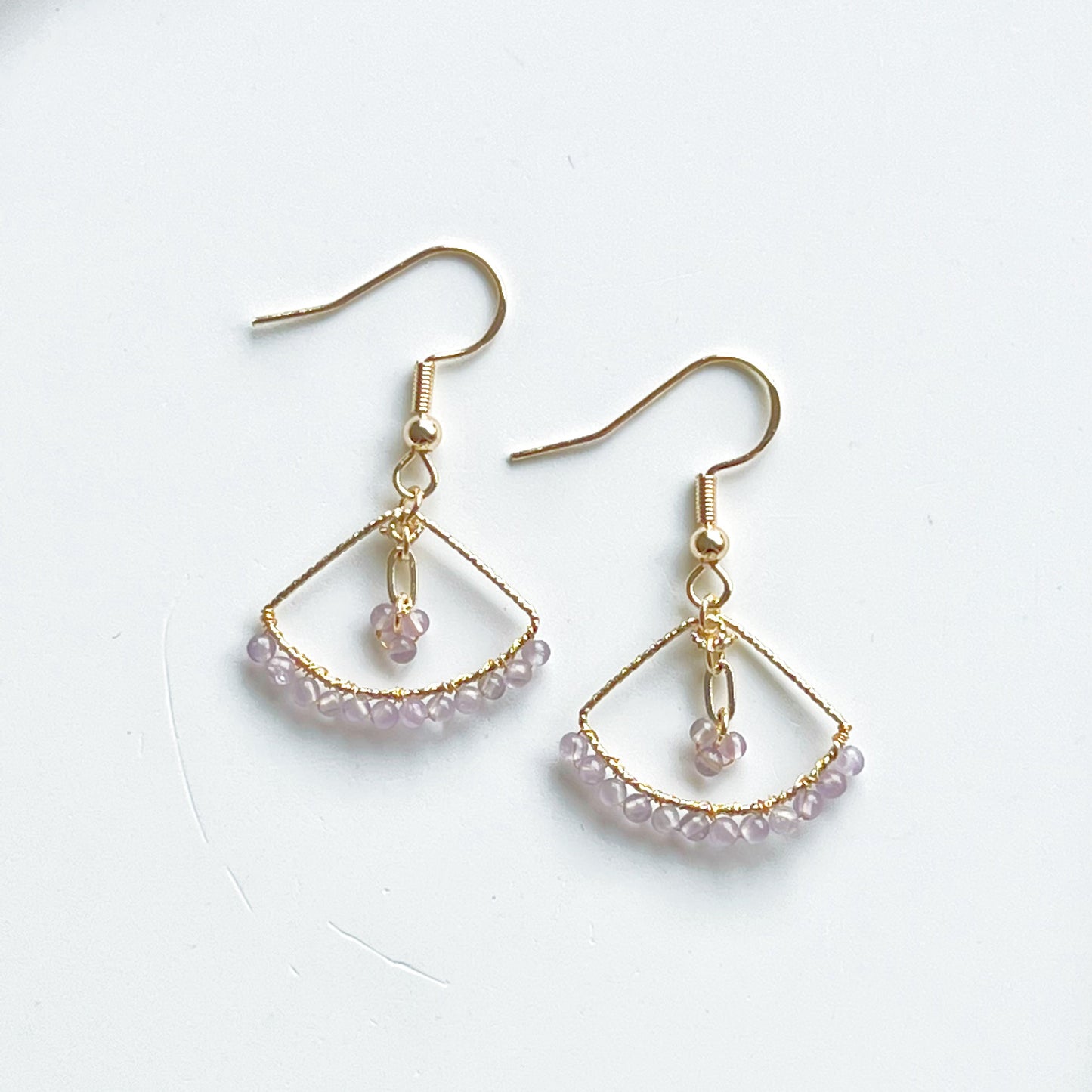 Purple Amethyst Mini Beads Earrings-Ninaouity