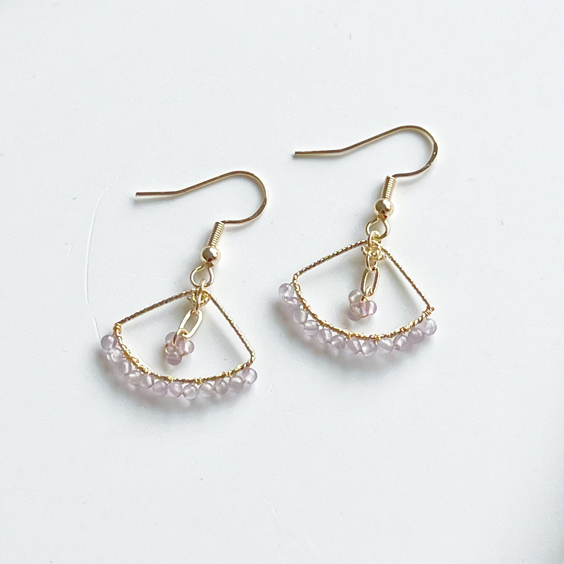 Purple Amethyst Mini Beads Earrings-Ninaouity