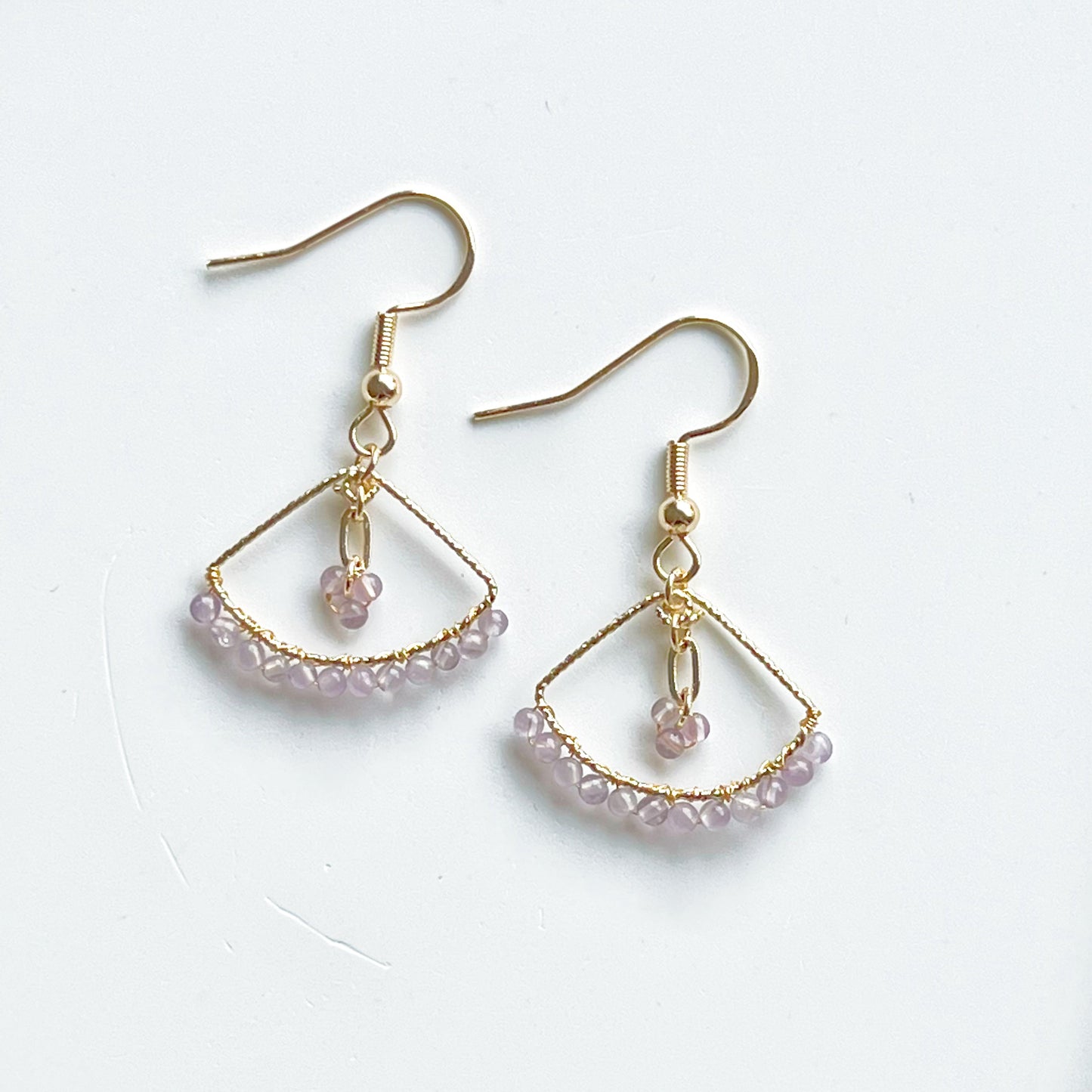 Purple Amethyst Mini Beads Earrings-Ninaouity