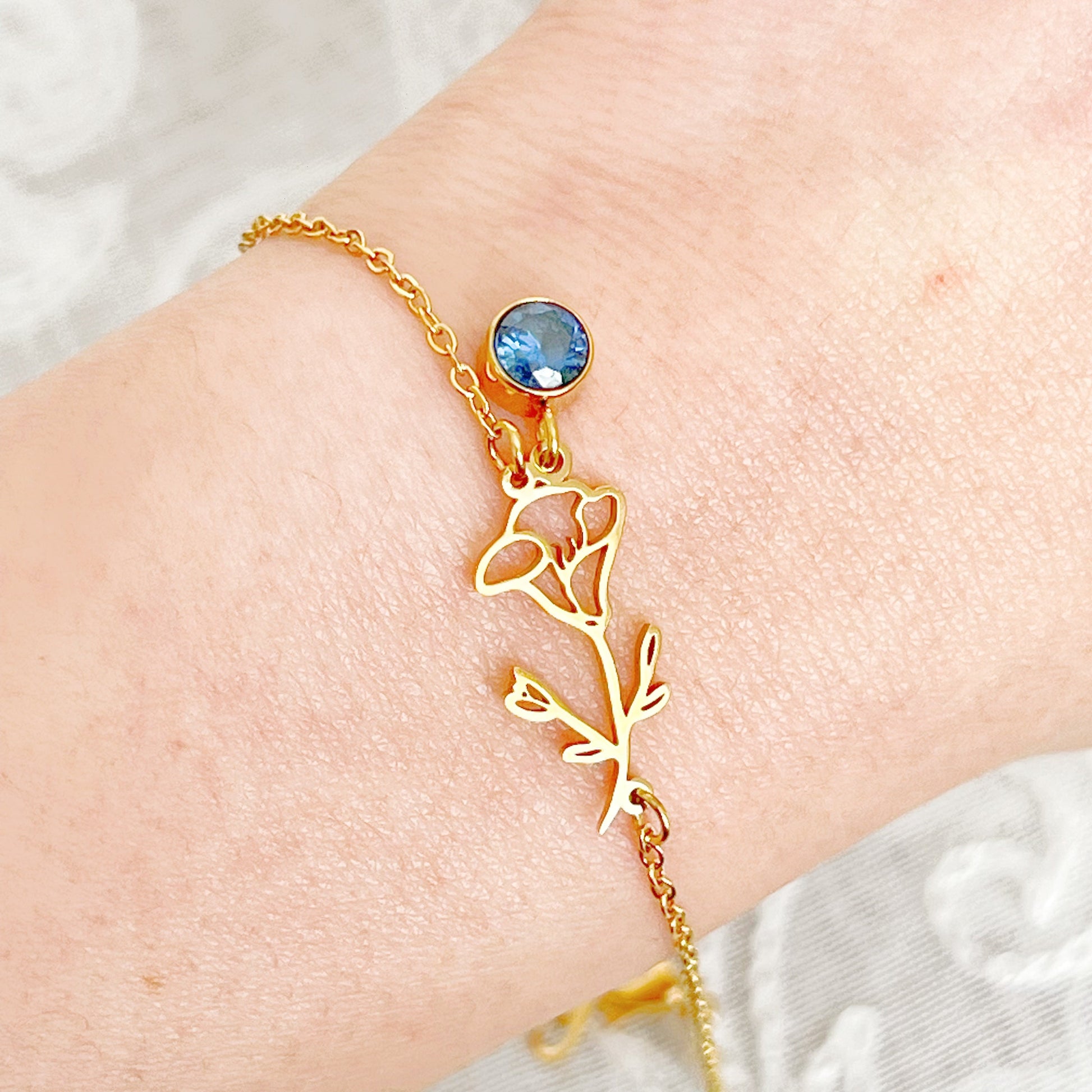 September Birth Flower Morning Glory Bracelet-Ninaouity