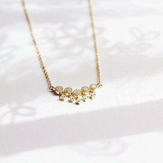 Shooting Stars Necklace - Make-a-wish Gold Chain Necklace-Ninaouity