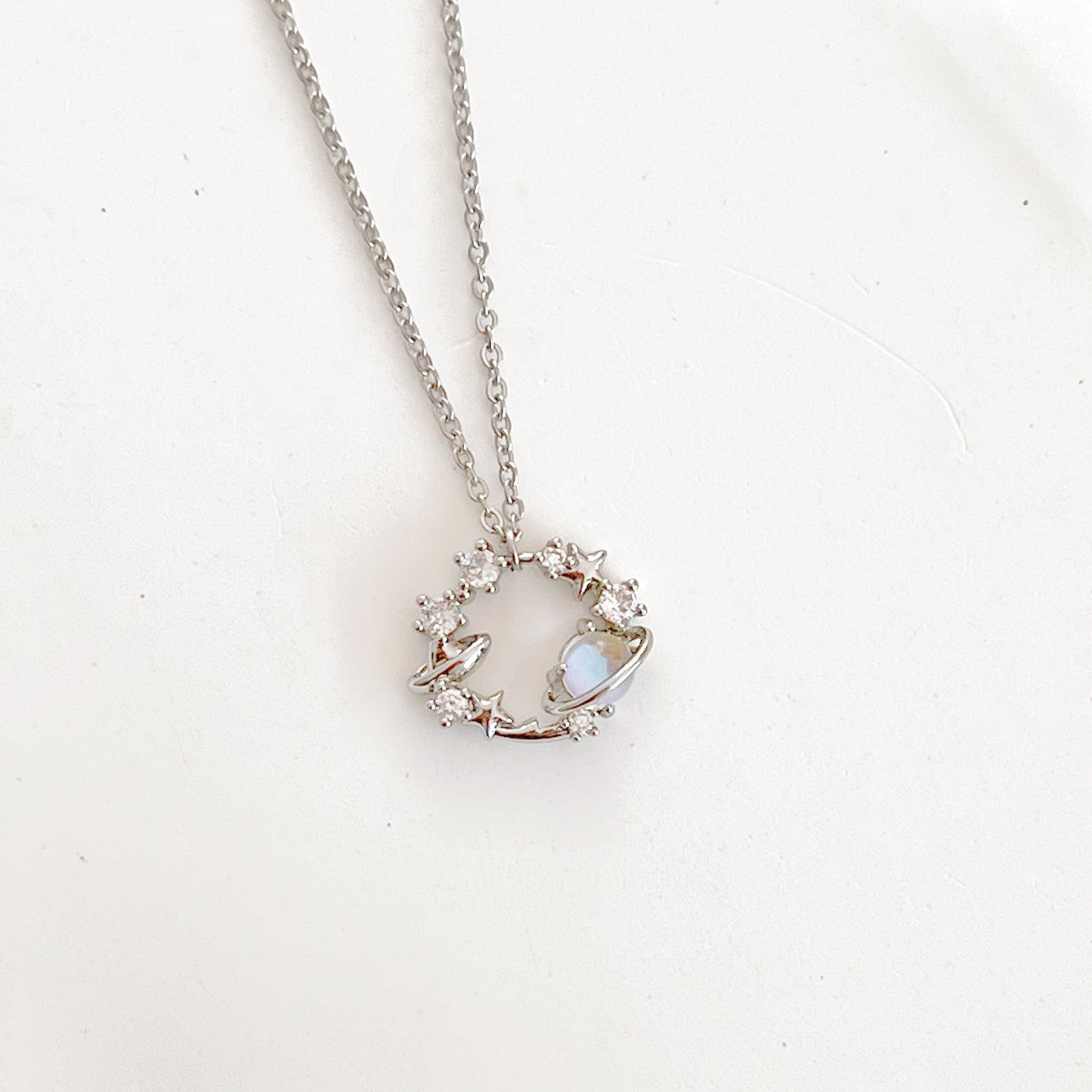 Silver Planet Wreath Necklace-Ninaouity