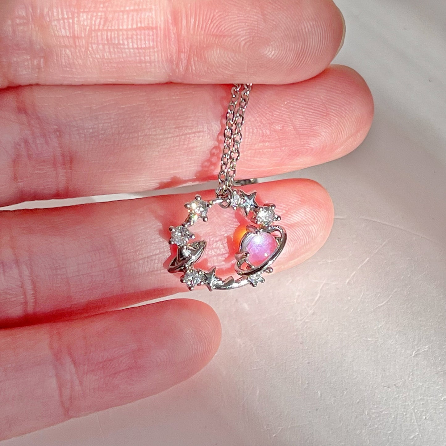 Silver Planet Wreath Necklace-Ninaouity