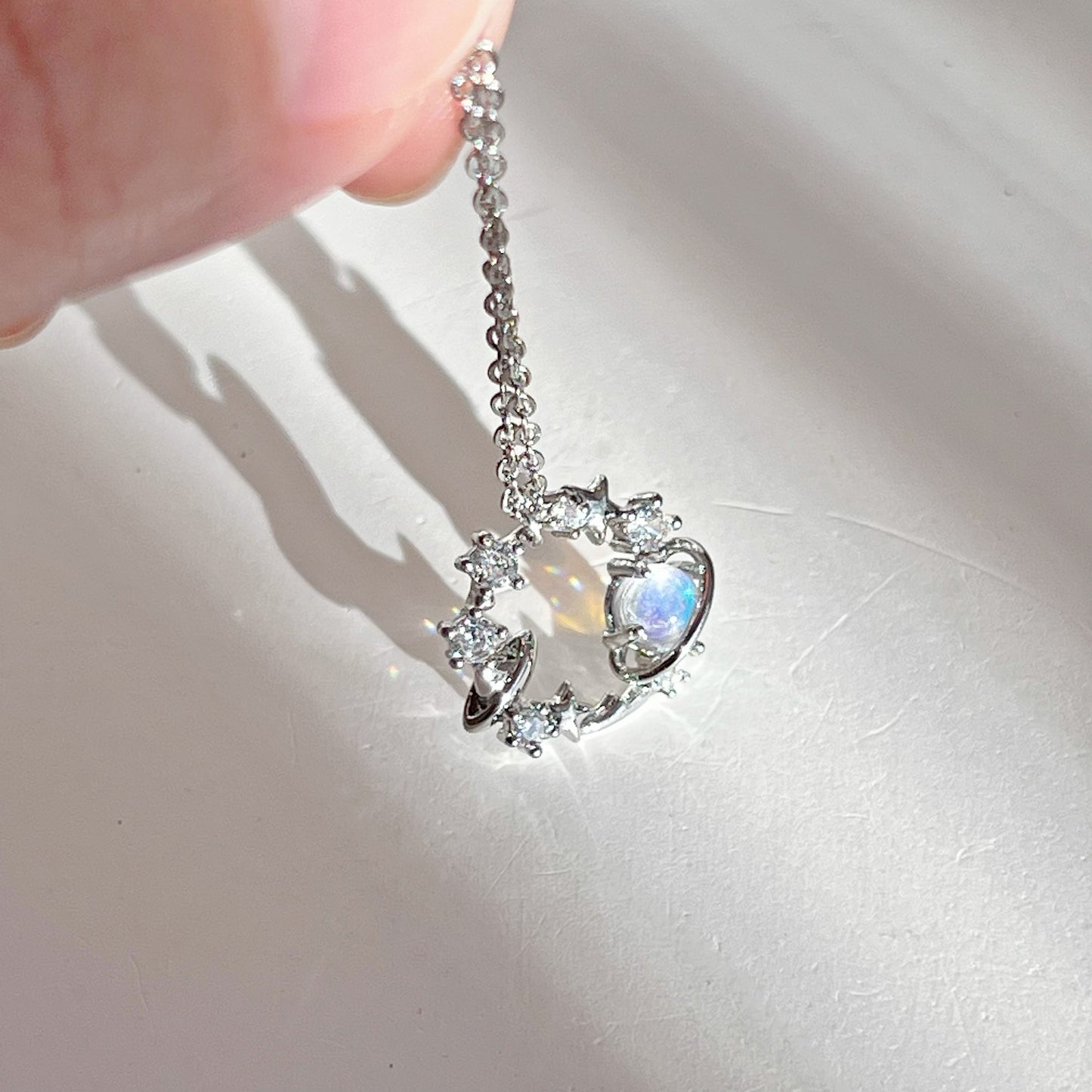 Silver Planet Wreath Necklace-Ninaouity