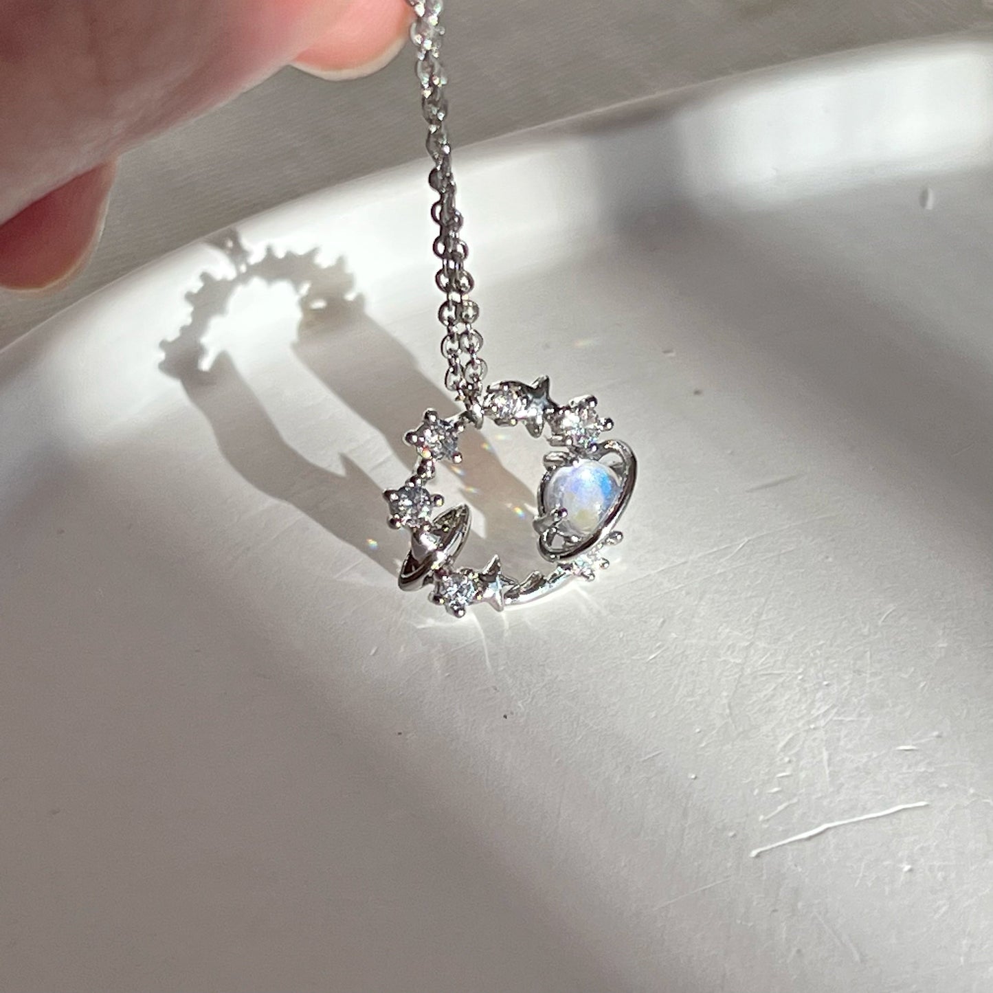 Silver Planet Wreath Necklace-Ninaouity