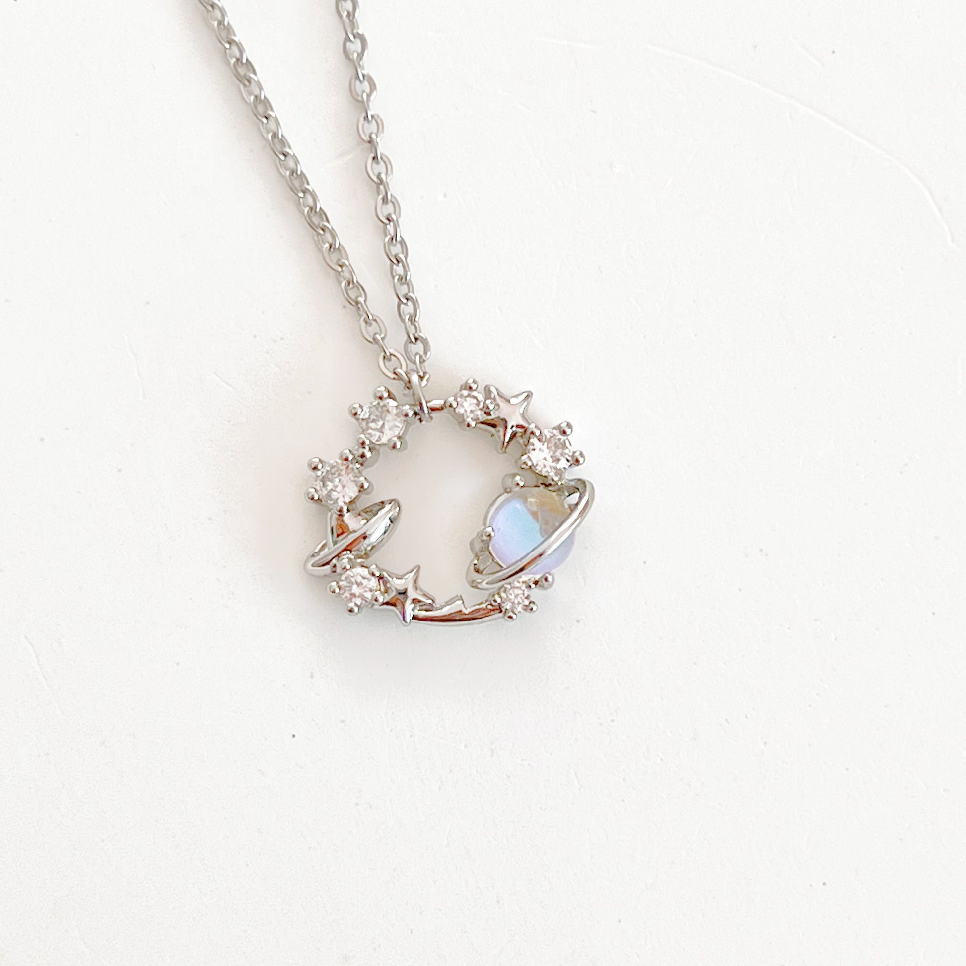 Silver Planet Wreath Necklace-Ninaouity