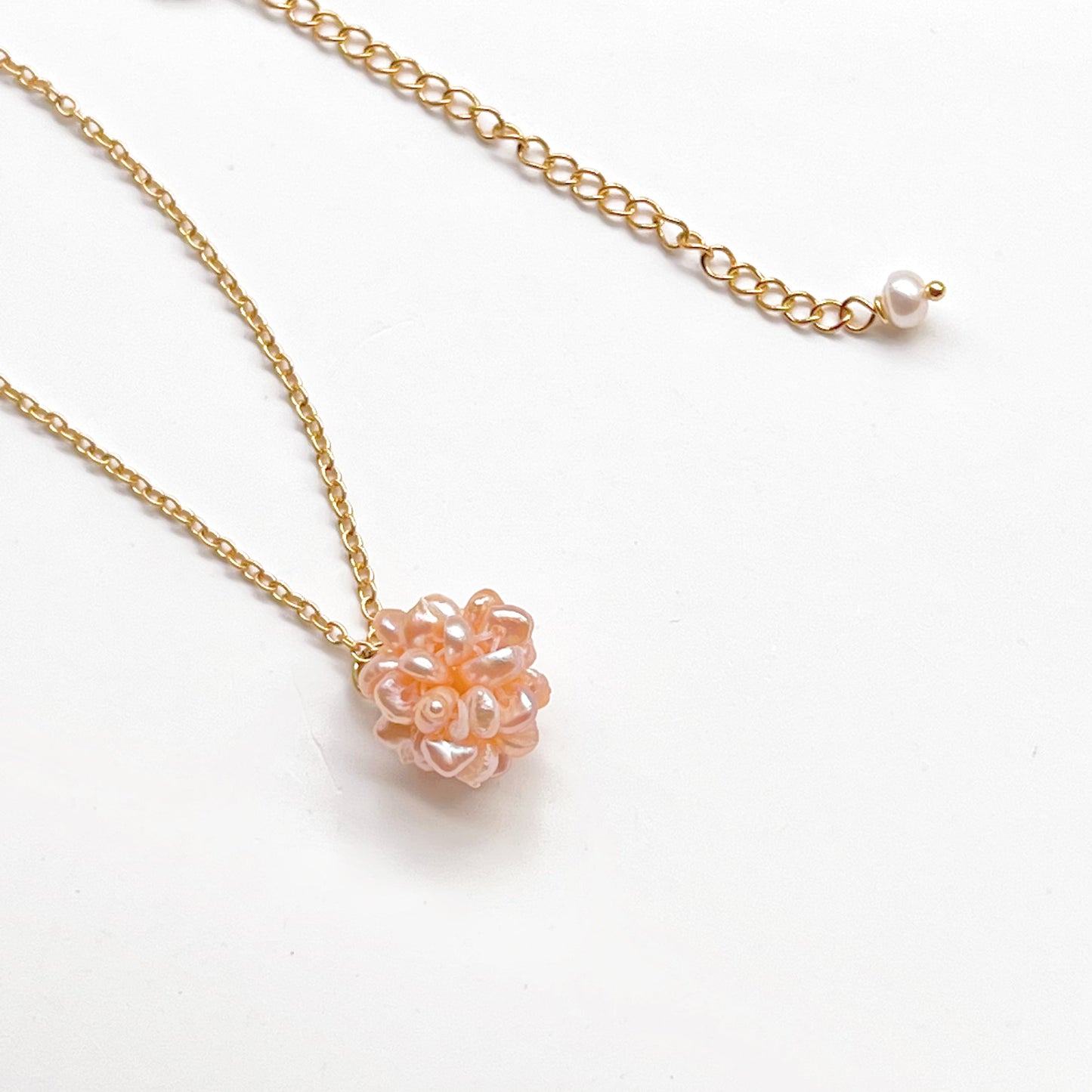 Small Pink Freshwater Pearl Globe Necklace-Ninaouity