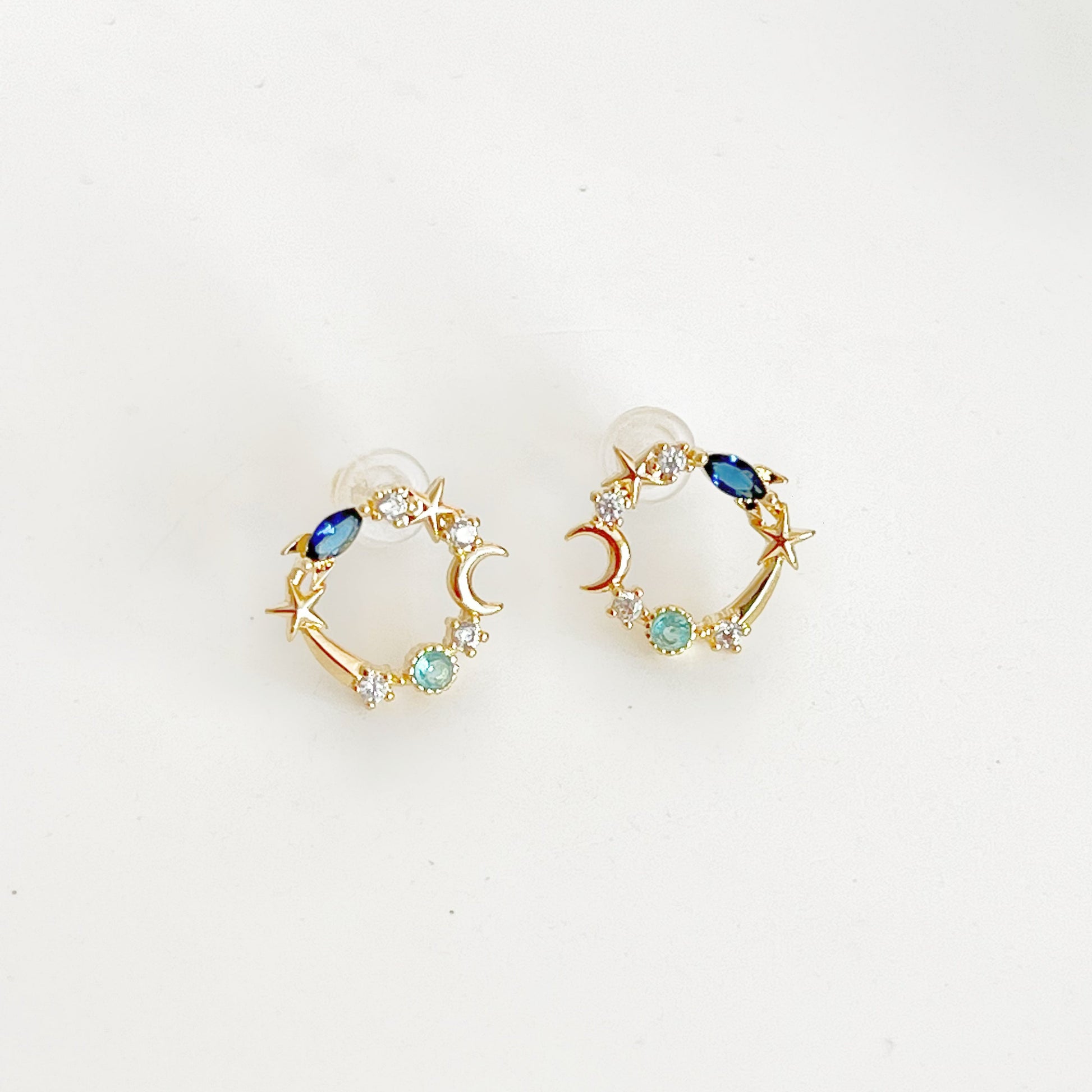 Stars and Moon Wreath Earrings-Ninaouity