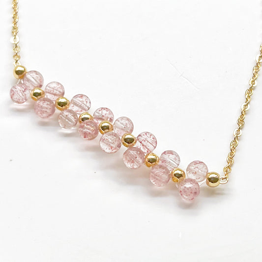 Strawberry Quartz Cluster Bracelet-Ninaouity