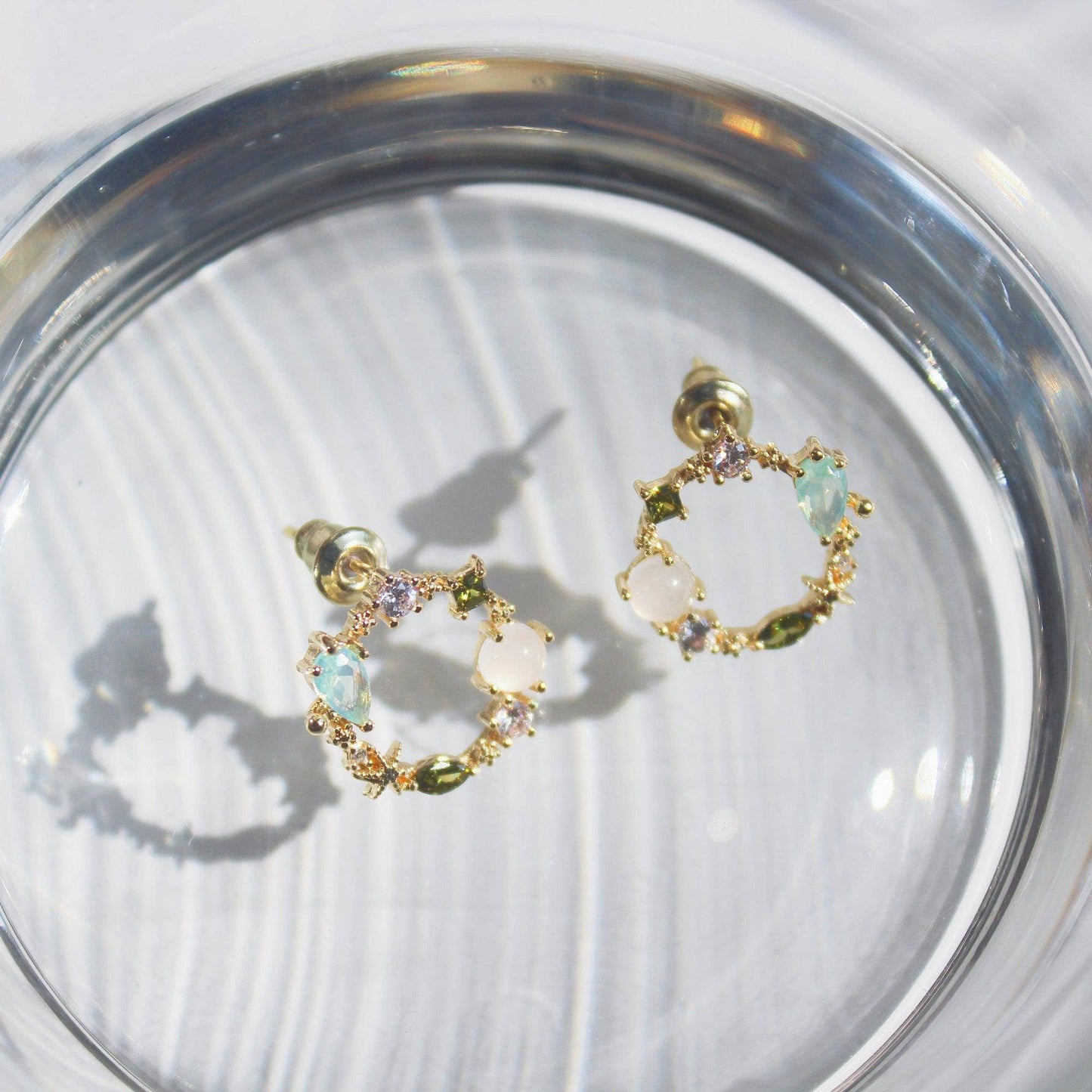 Summer Sea Treasures Earrings - Seashell and Starfish Gold Stud Earrings-Ninaouity