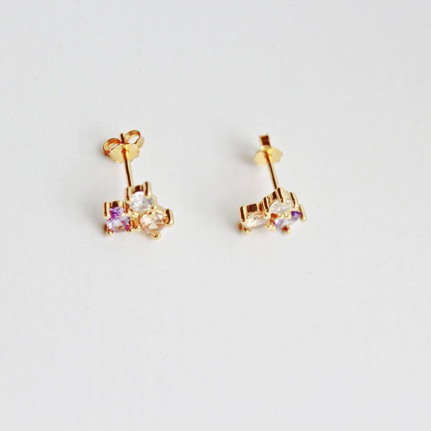 Triple Oval Earrings - Tiny Size Oval Shape Geometry Stud Earrings-Ninaouity