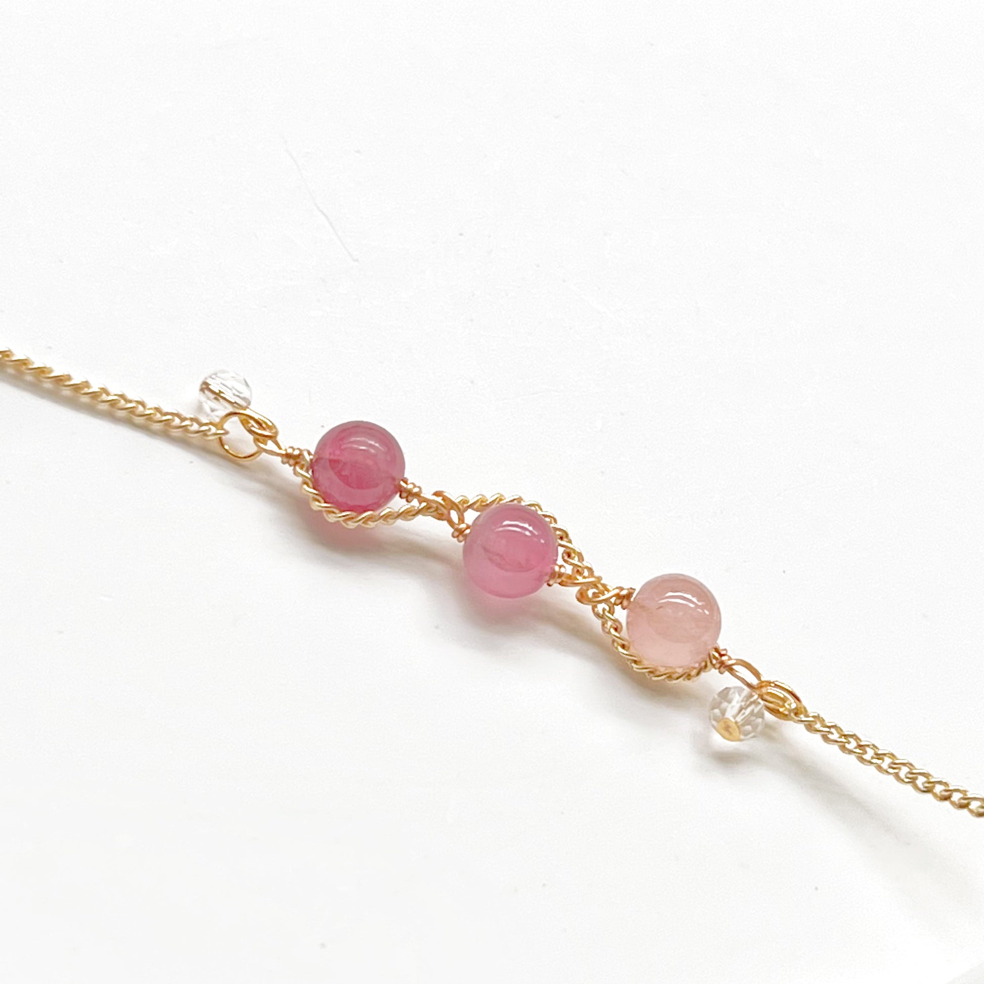 Triple Pink Tourmaline Beads Bracelet-Ninaouity